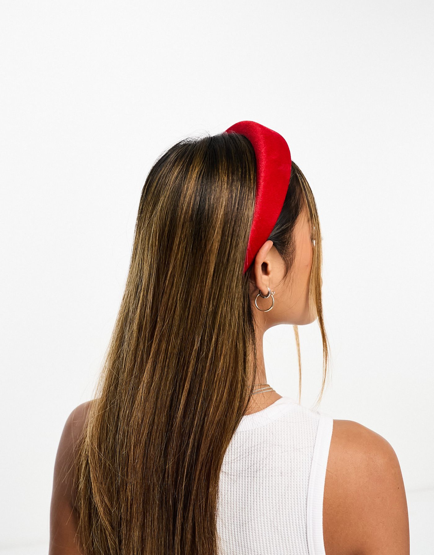 Easilocks X ASOS Exclusive Oversized Velvet Headband - Red