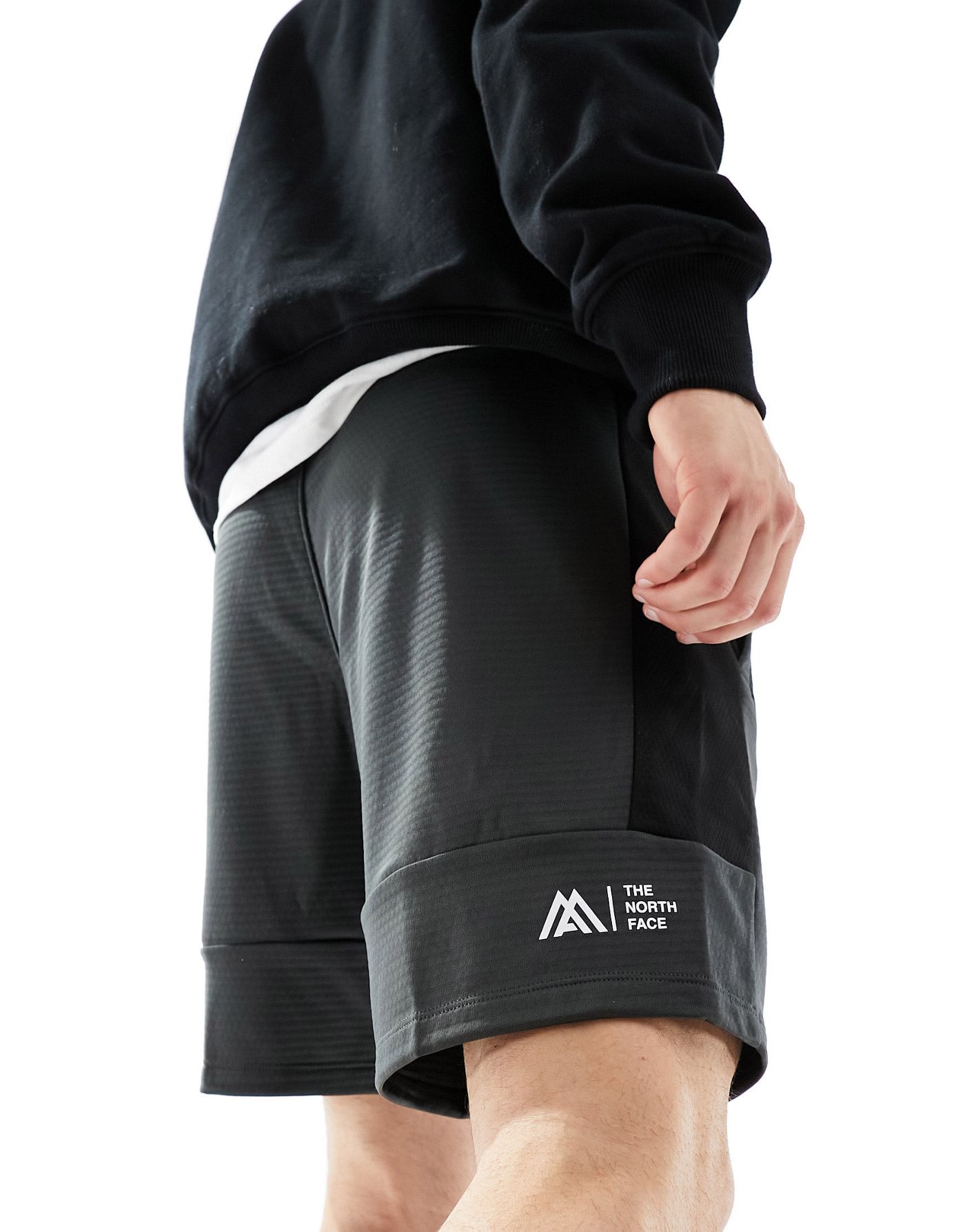 The North Face Training Mountain Athletics fleece shorts in black