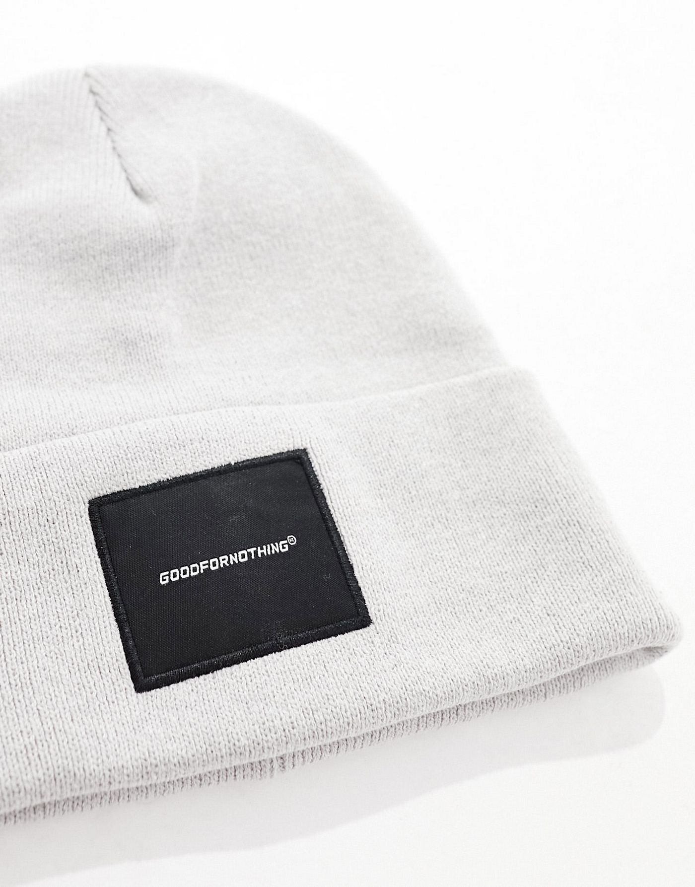 Good For Nothing patch logo beanie in grey