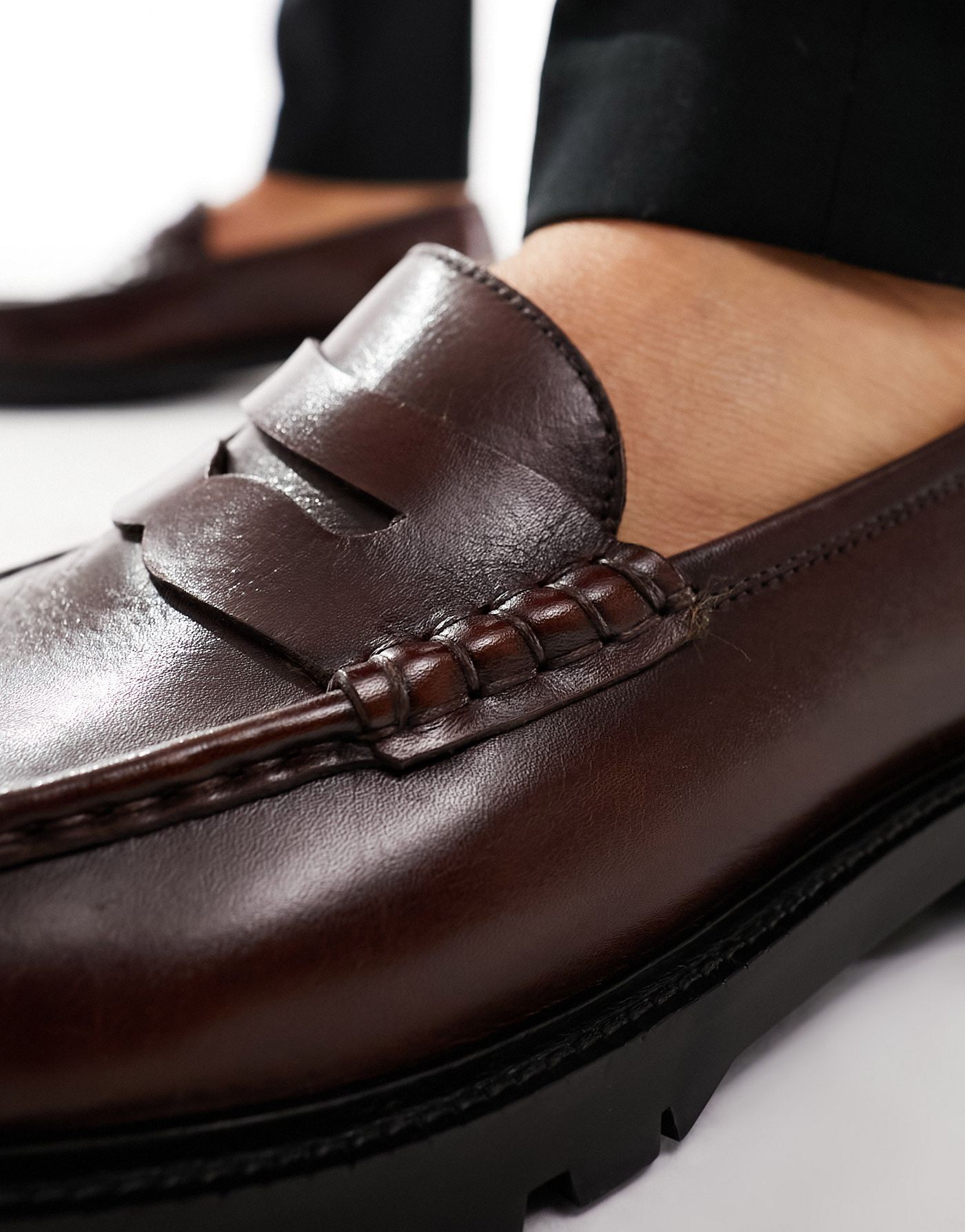 Walk London Campus loafers in brown leather