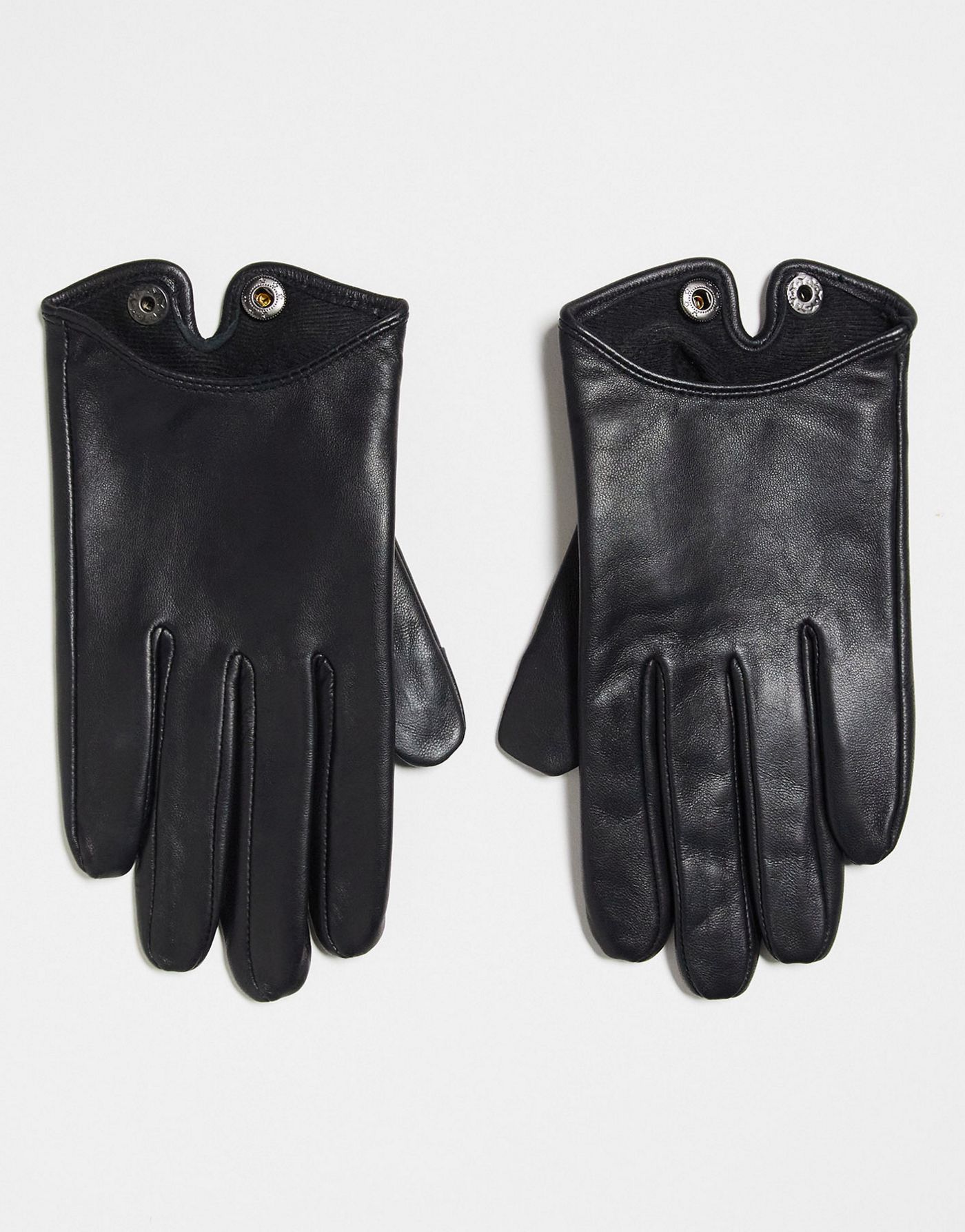 ASOS DESIGN leather gloves in black