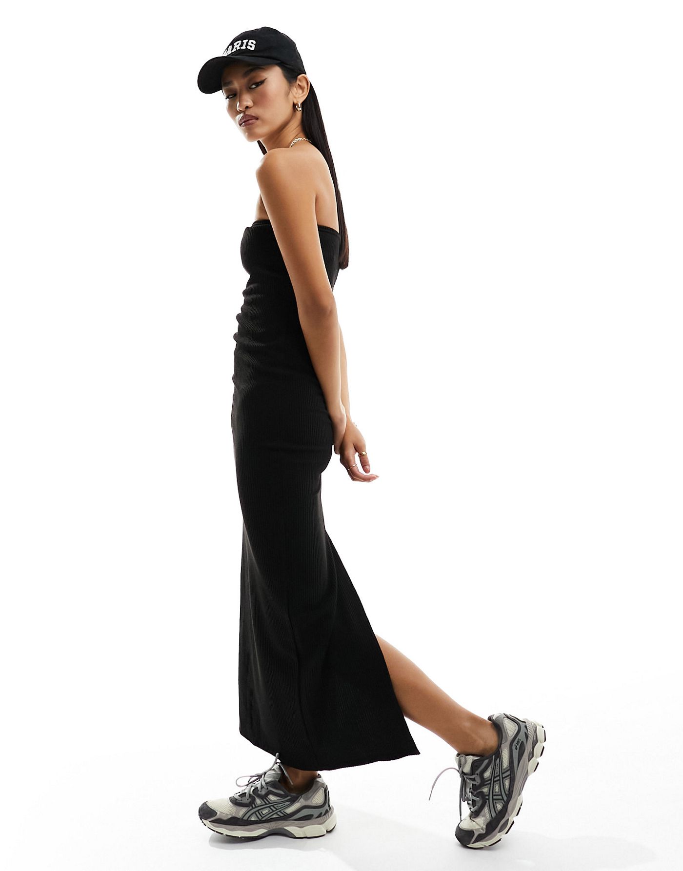 New Look bandeau midaxi dress in black