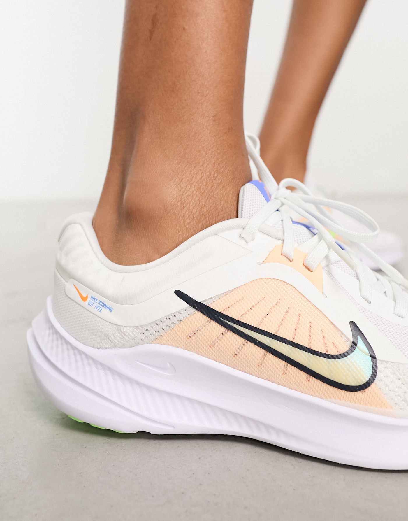 Nike Running Quest 5 trainers in off white multi
