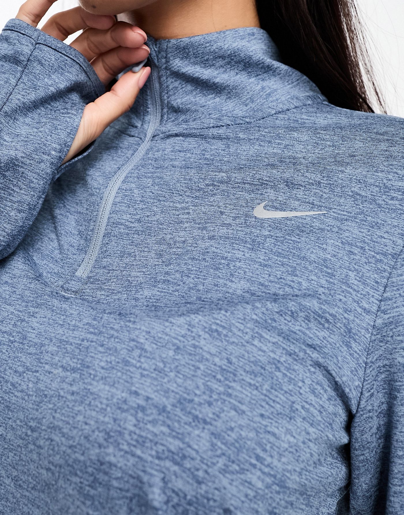 Nike Running Swift Dri-Fit element half zip long sleeve top in slate blue