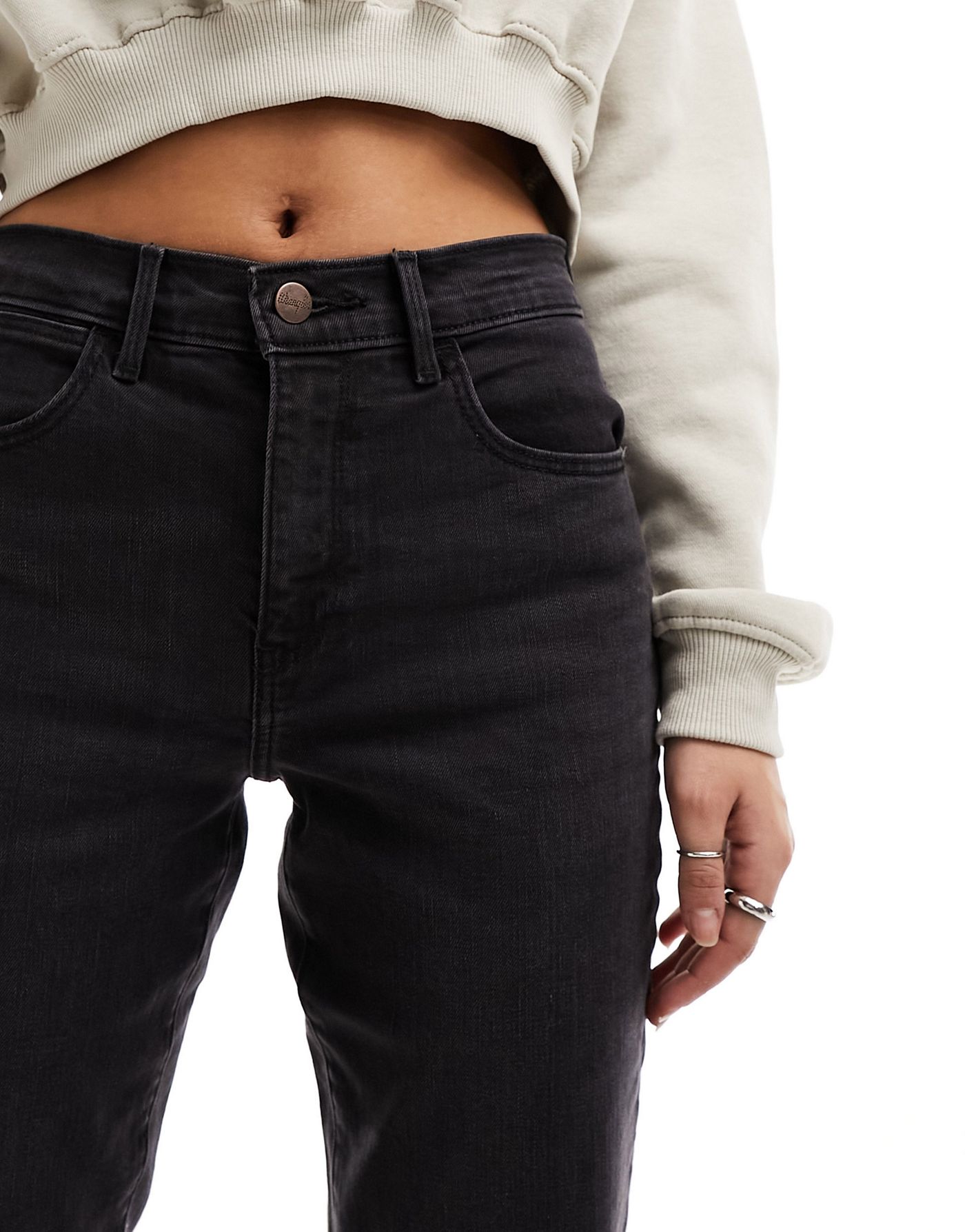 Wrangler straight fit jeans in black
