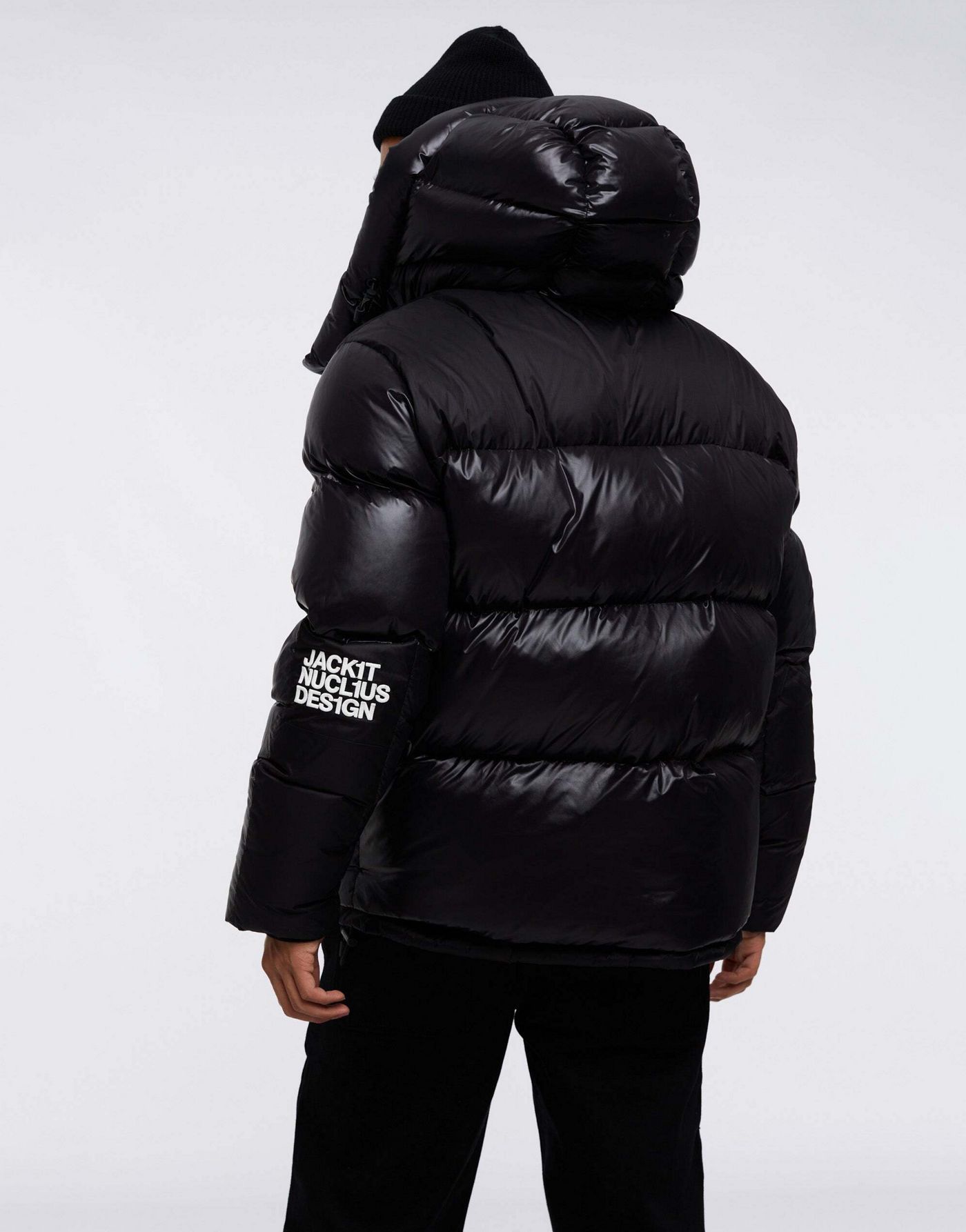 JACK1T expedition parka down coat in black and black