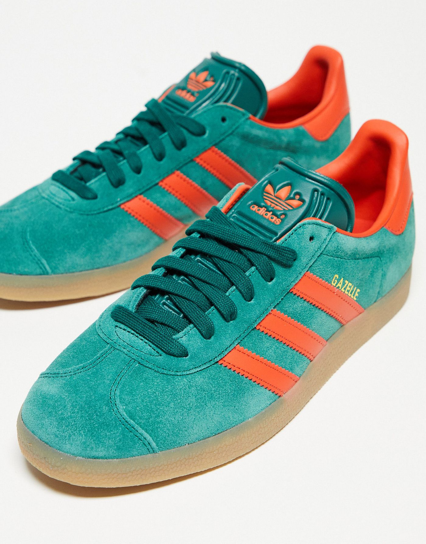 adidas Originals Gazelle trainers in green and red