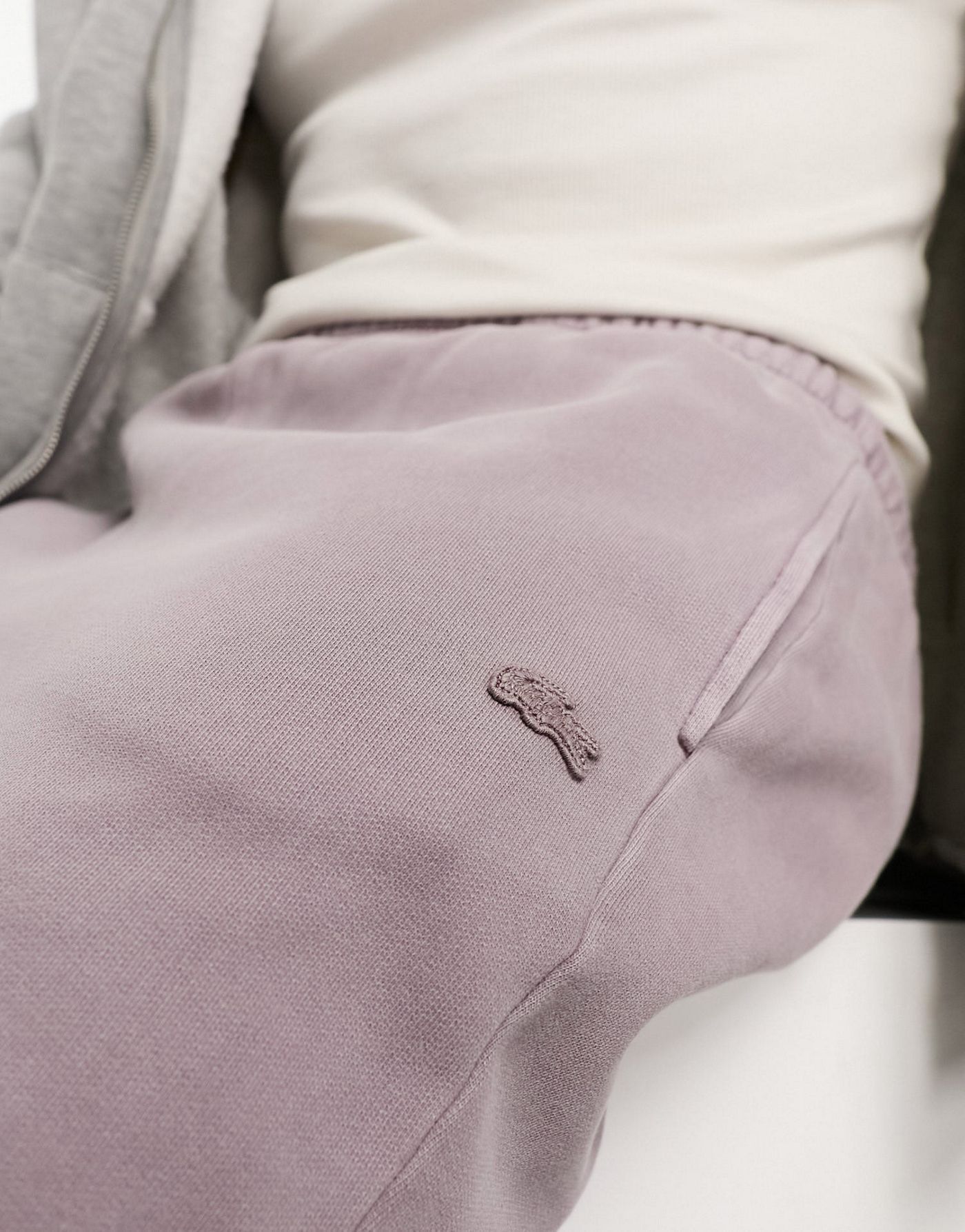 Lacoste premium joggers in washed purple