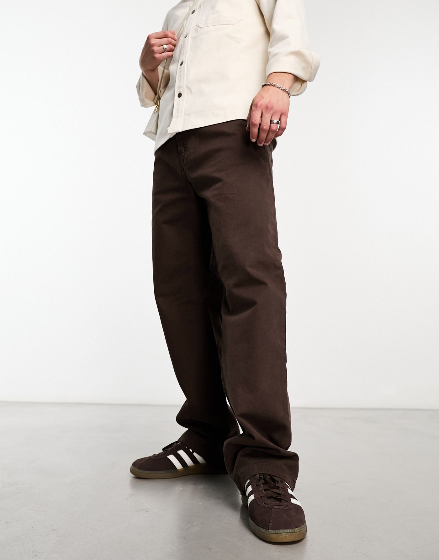 Carhartt WIP derby loose tapered trousers in brown