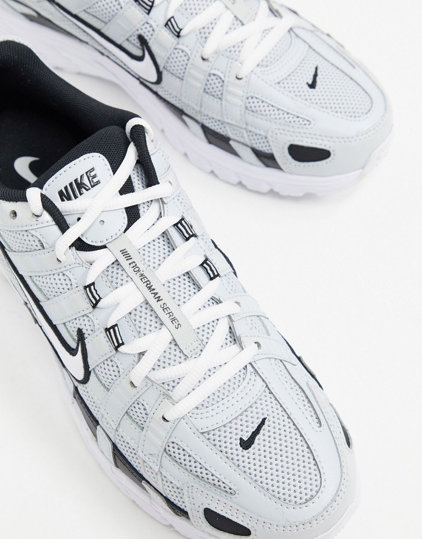 Nike P-6000 trainers in silver and white