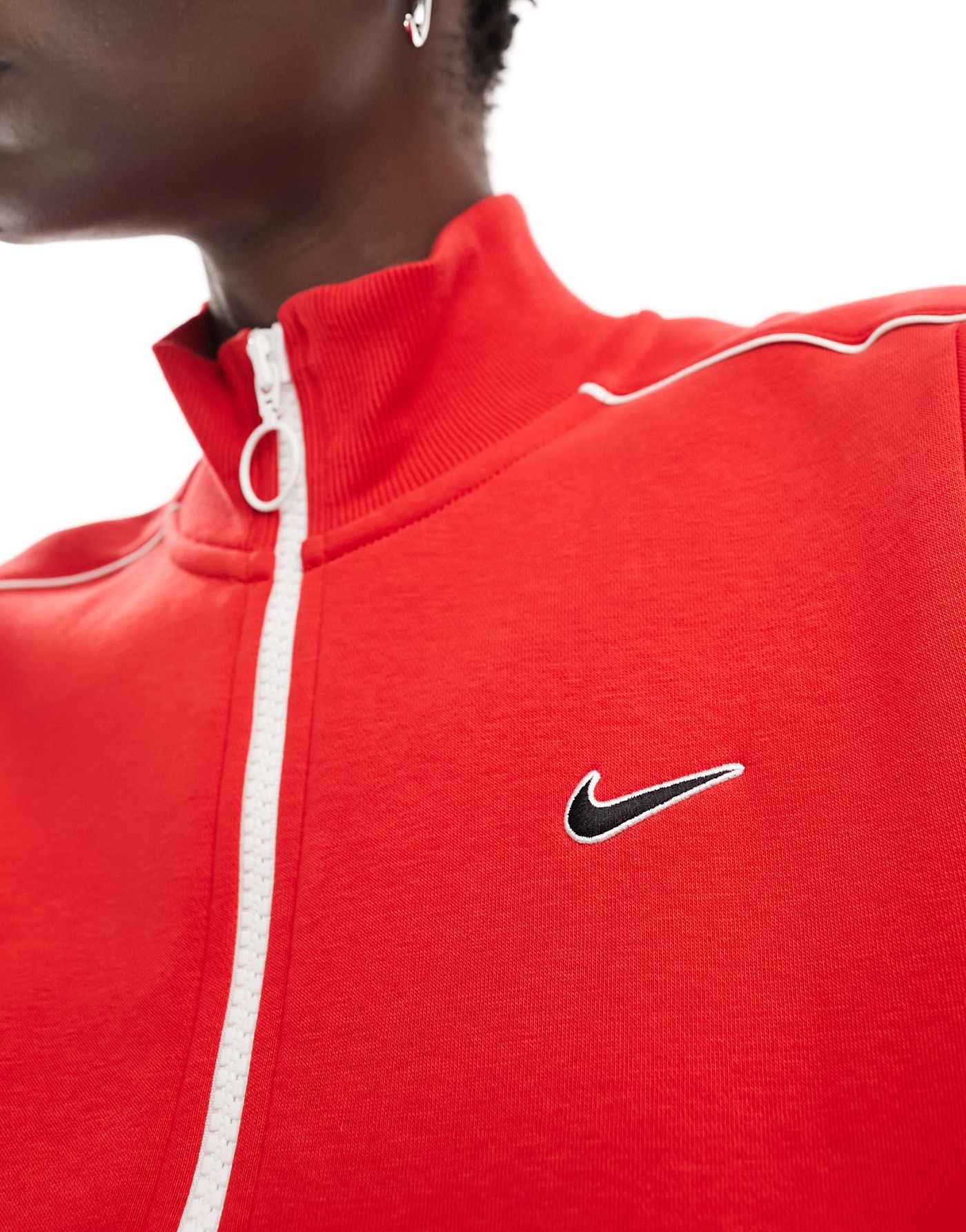 Nike Streetwear track fleece jacket in university red