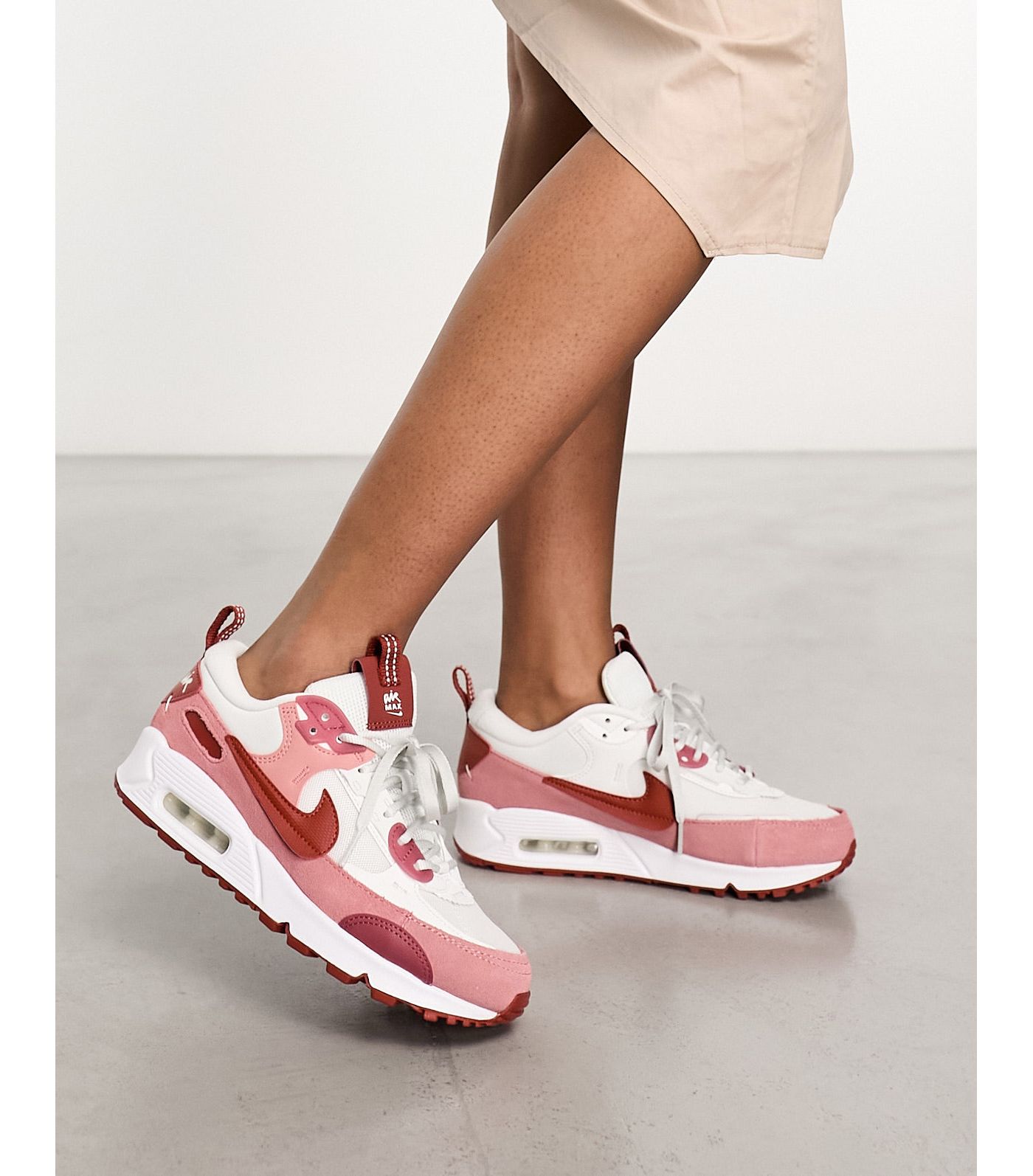 Nike Air Max 90 Futura trainers in red stardust and white