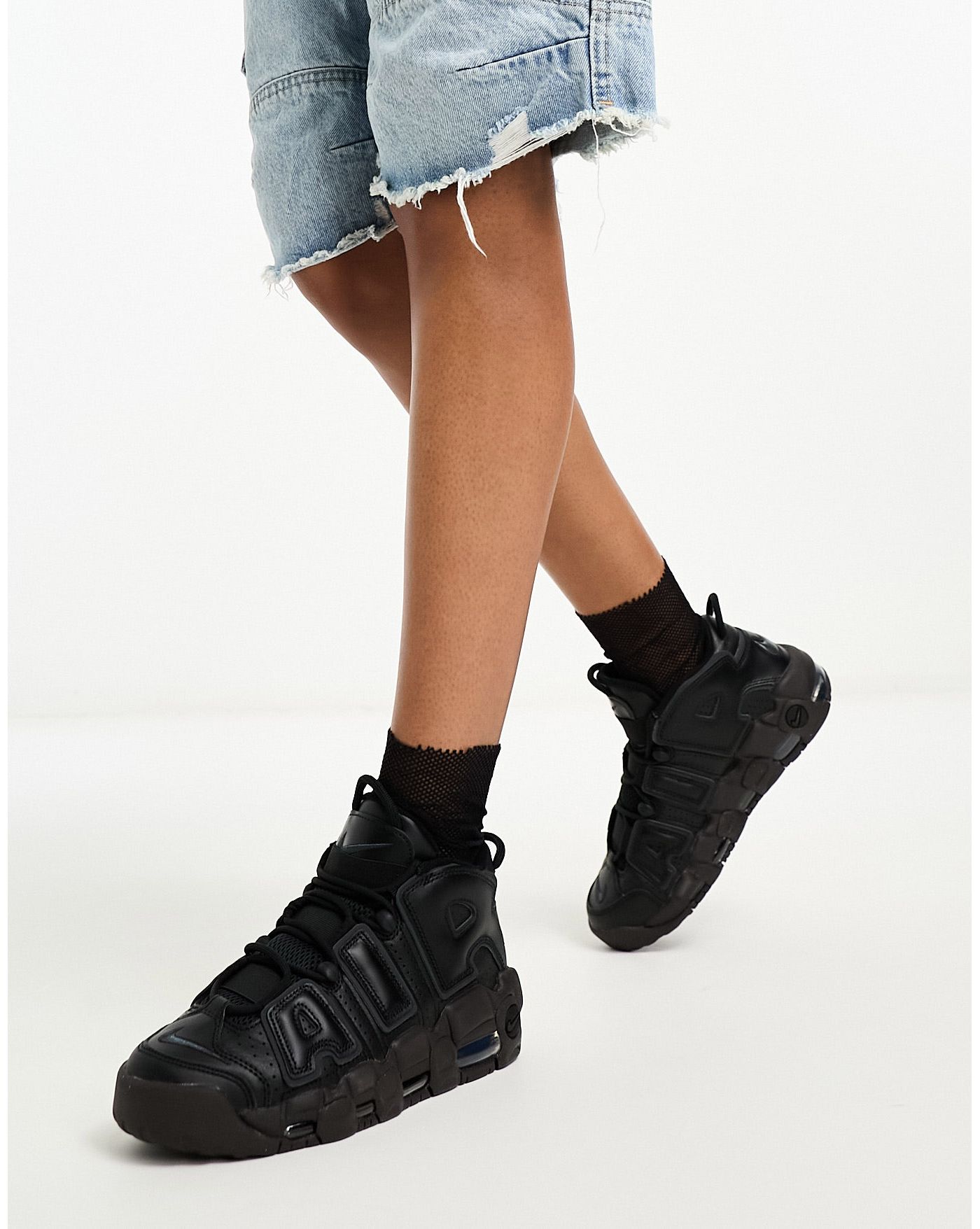 Nike Air More Uptempo trainers in triple black
