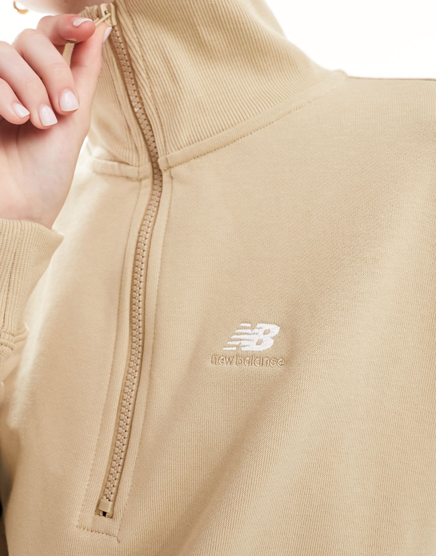New Balance Athletics remastered french terry 1/4 zip in brown