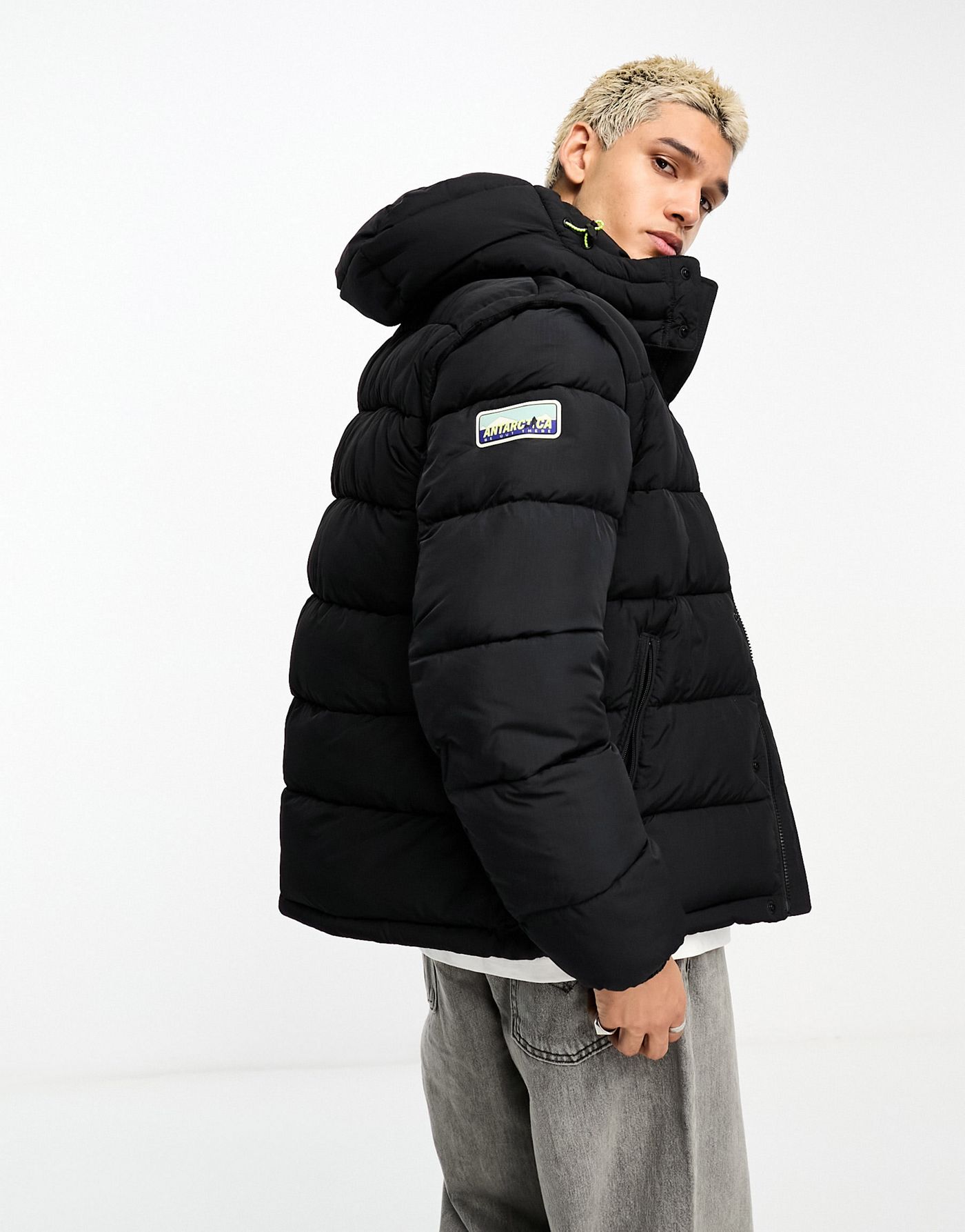 Napapijri Rick water-repellent puffer jacket with logo patches in black