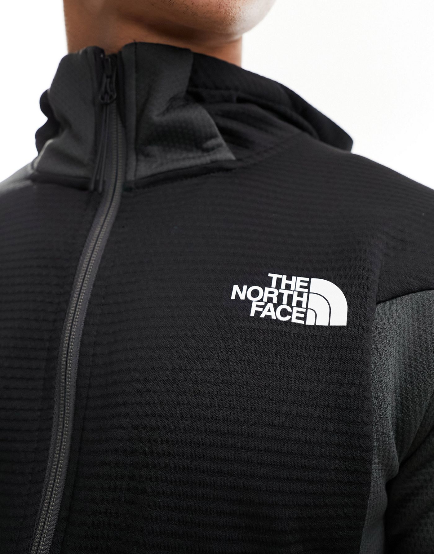 The North Face Training Mountain Athletic zip up fleece hoodie in grey