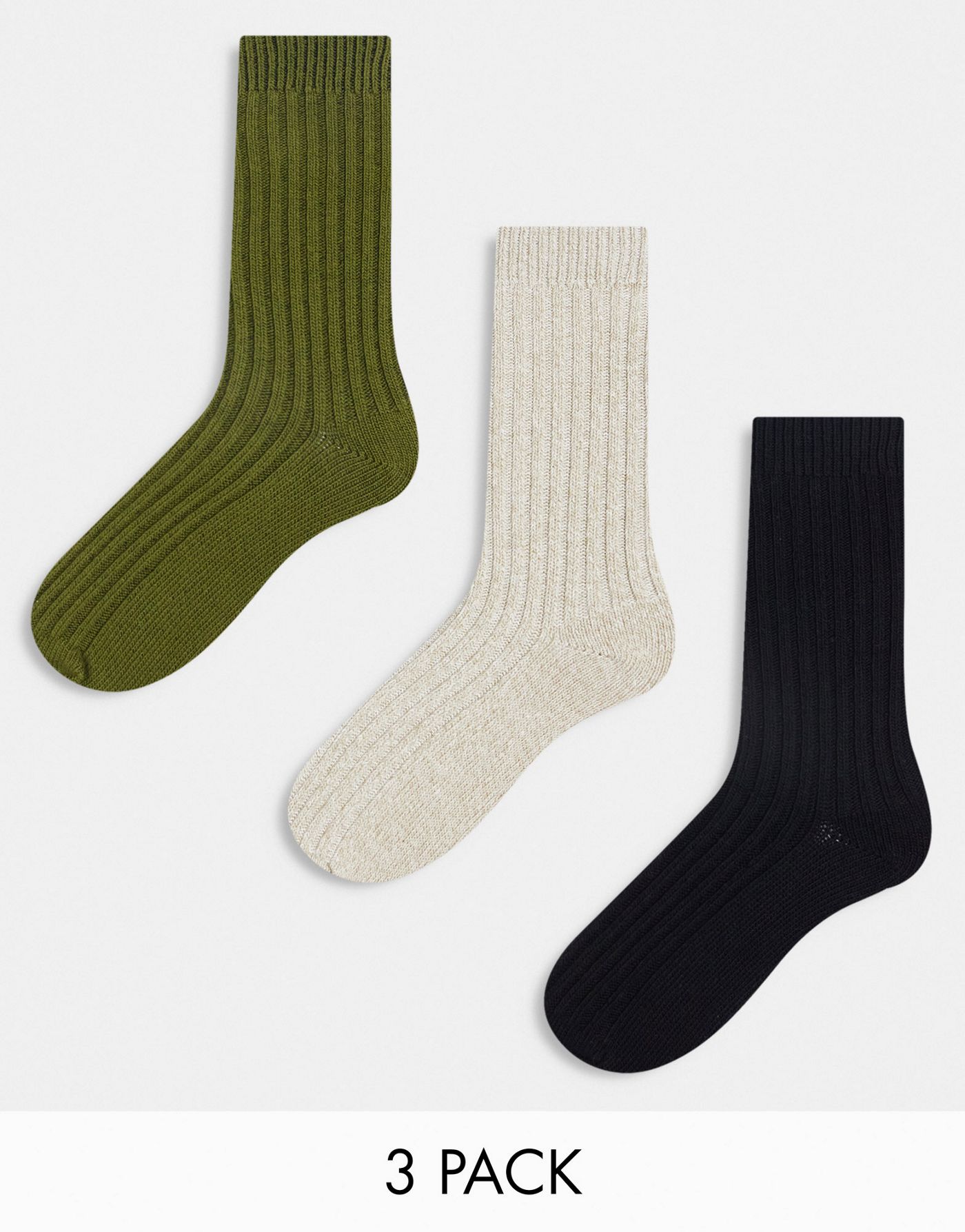 ASOS DESIGN 3 pack socks in multiple colours
