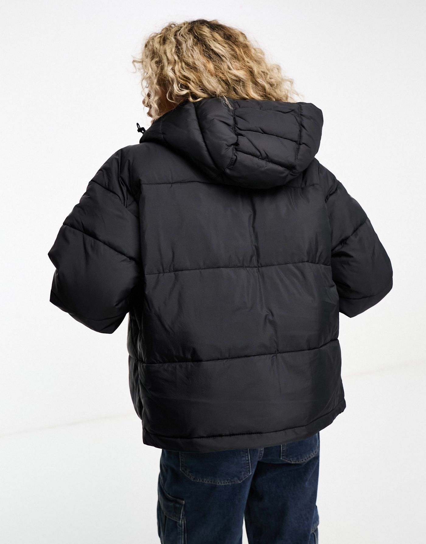 Dickies alatna oversized puffer jacket with hood in black