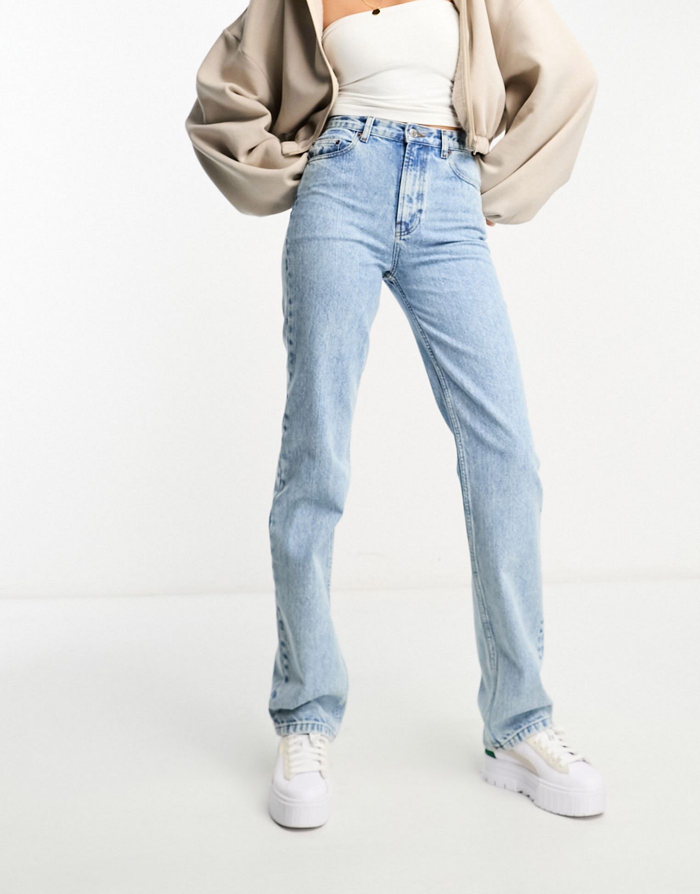 ASOS DESIGN Tall 90s straight leg jeans in vintage light wash 