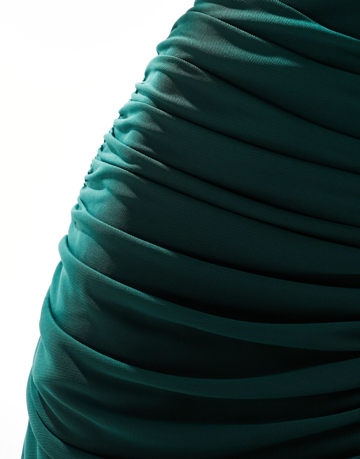 Rare London bandeau mesh wrap drape midaxi dress in emerald green