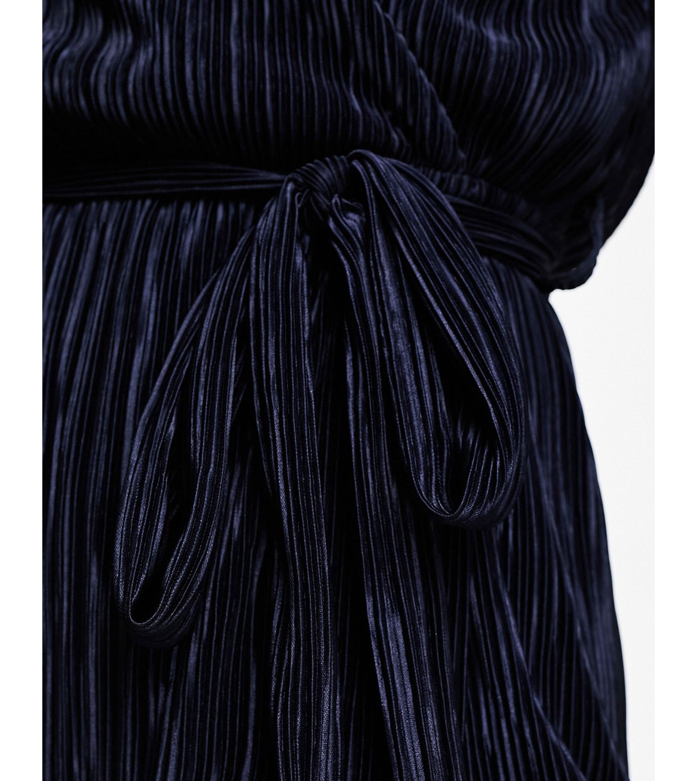 AX Paris short sleeve wrap plisse midi dress in navy