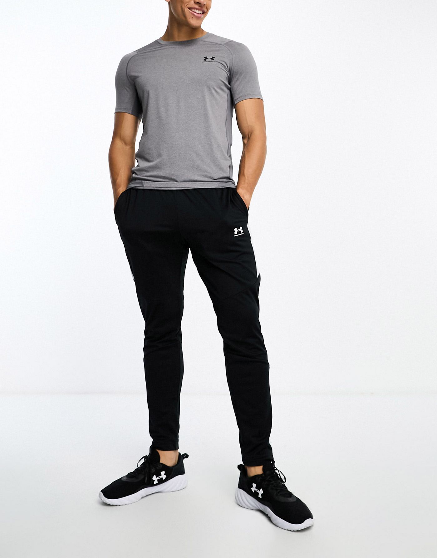 Under Armour Heat Gear Armour fitted t-shirt in grey marl