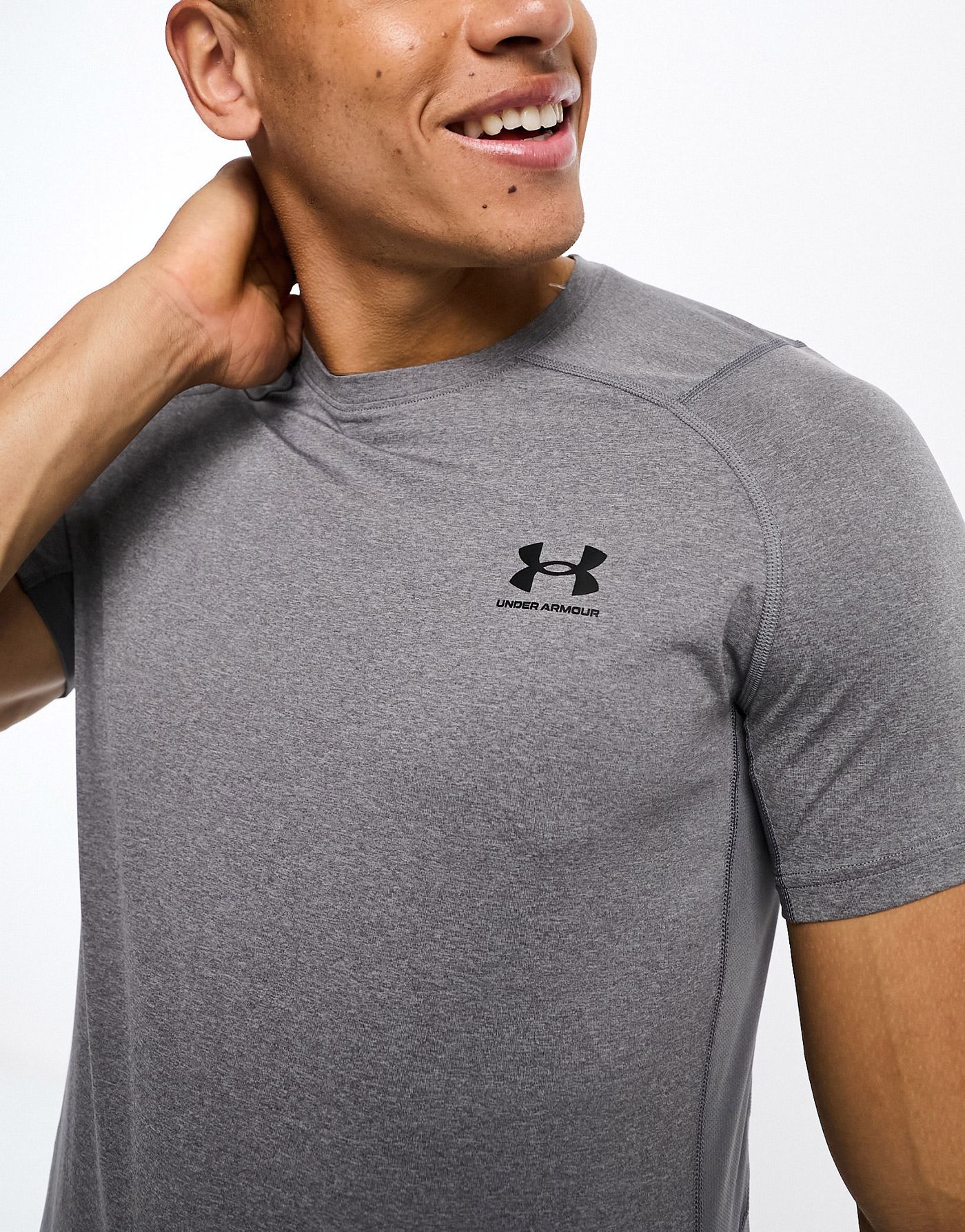 Under Armour Heat Gear Armour fitted t-shirt in grey marl