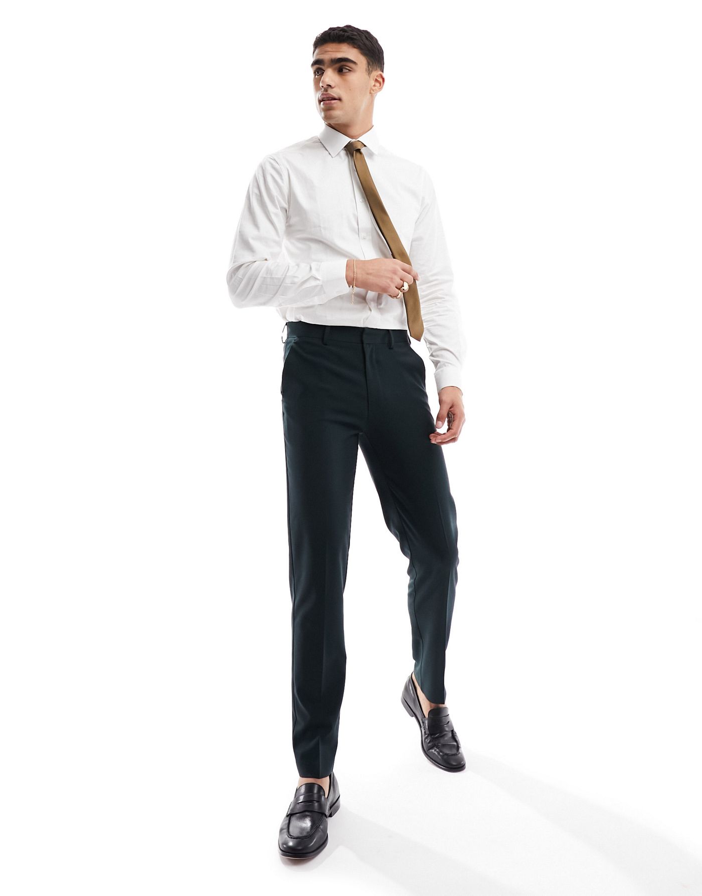 ASOS DESIGN slim suit trouser in dark green