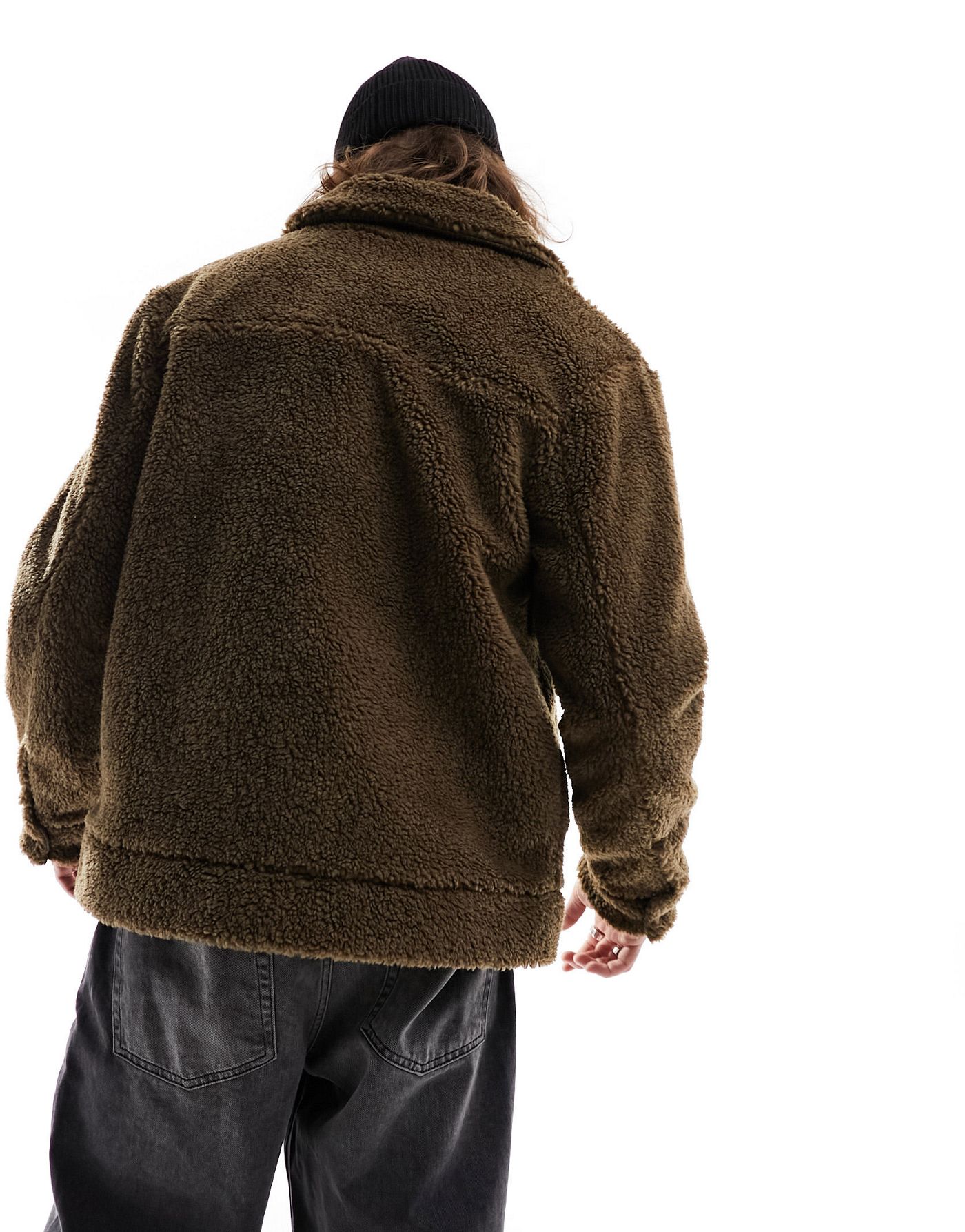 Lee borg sherpa harrington jacket in brown