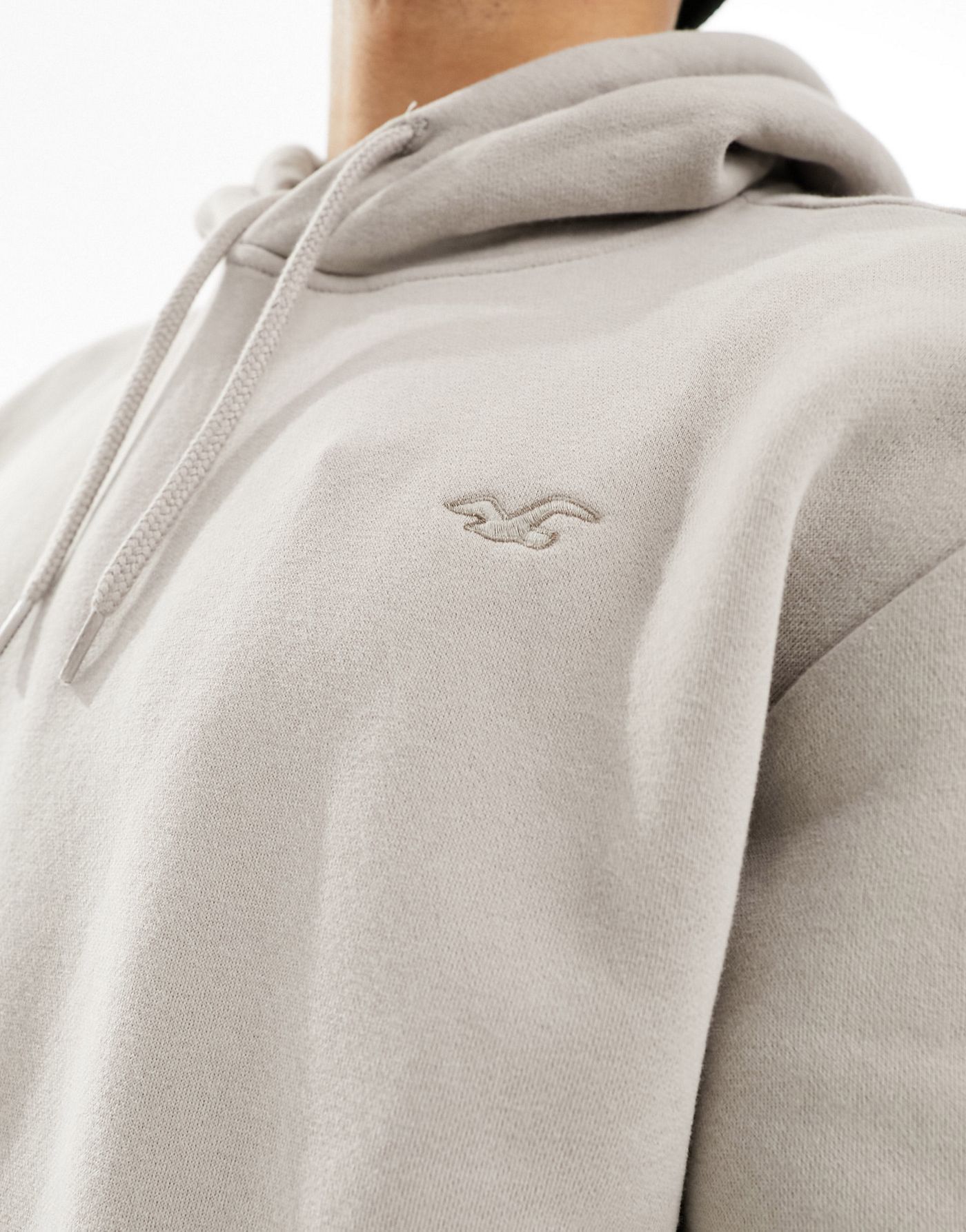 Hollister icon logo hoodie in beige