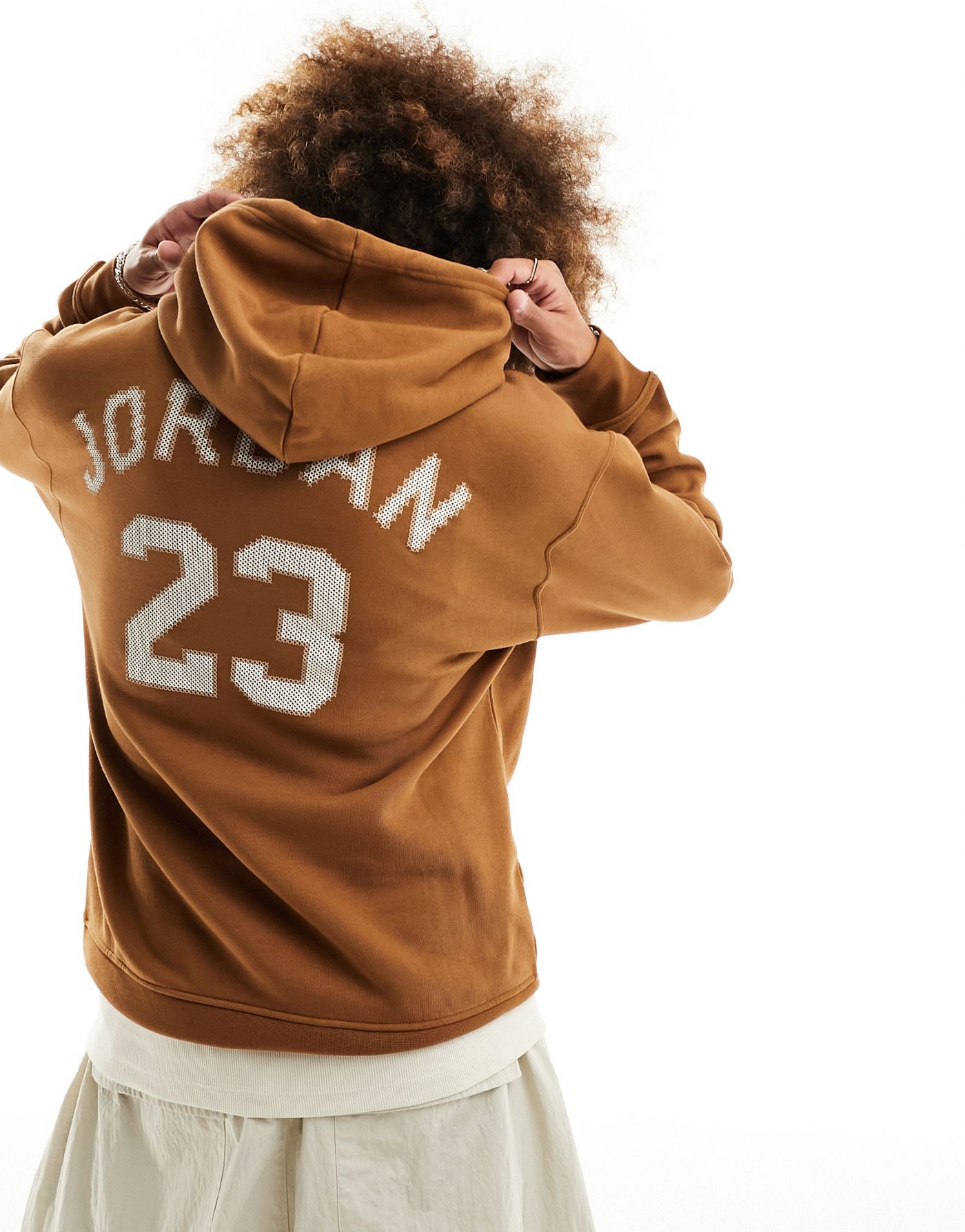 Jordan Jumpman   fleece hoodie in brown 