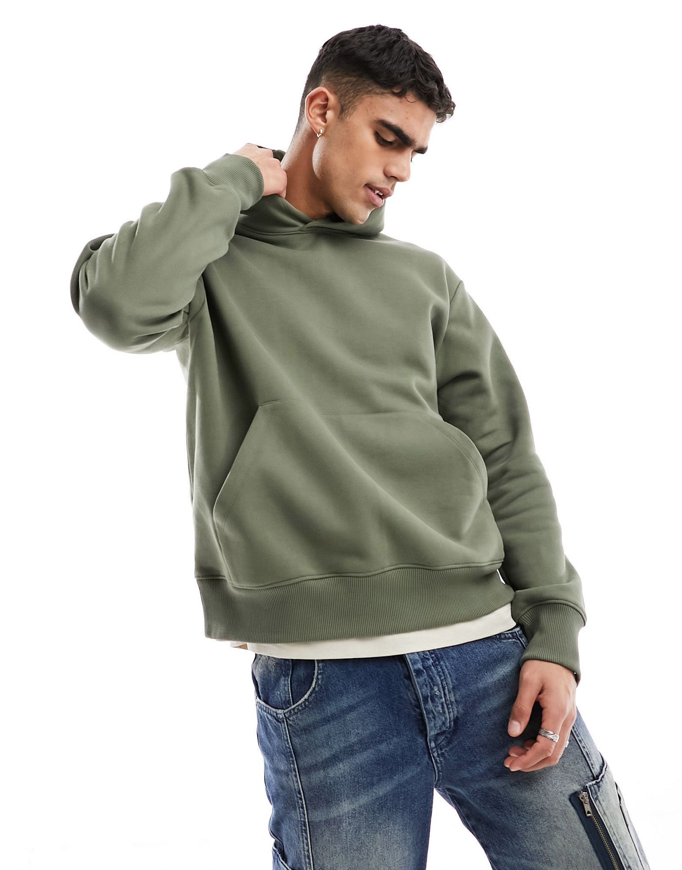 ASOS DESIGN heavyweight oversized hoodie in washed khaki