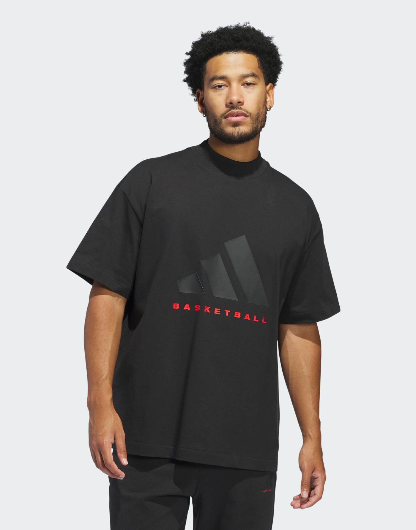 adidas Basketball short sleeve tee in black