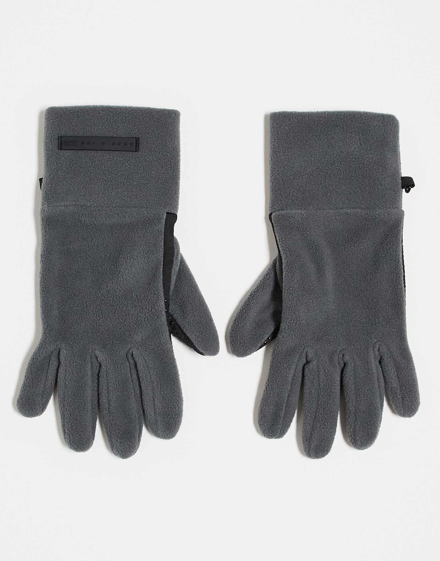 ASOS 4505 Ski fleece insulated glove with grip in grey