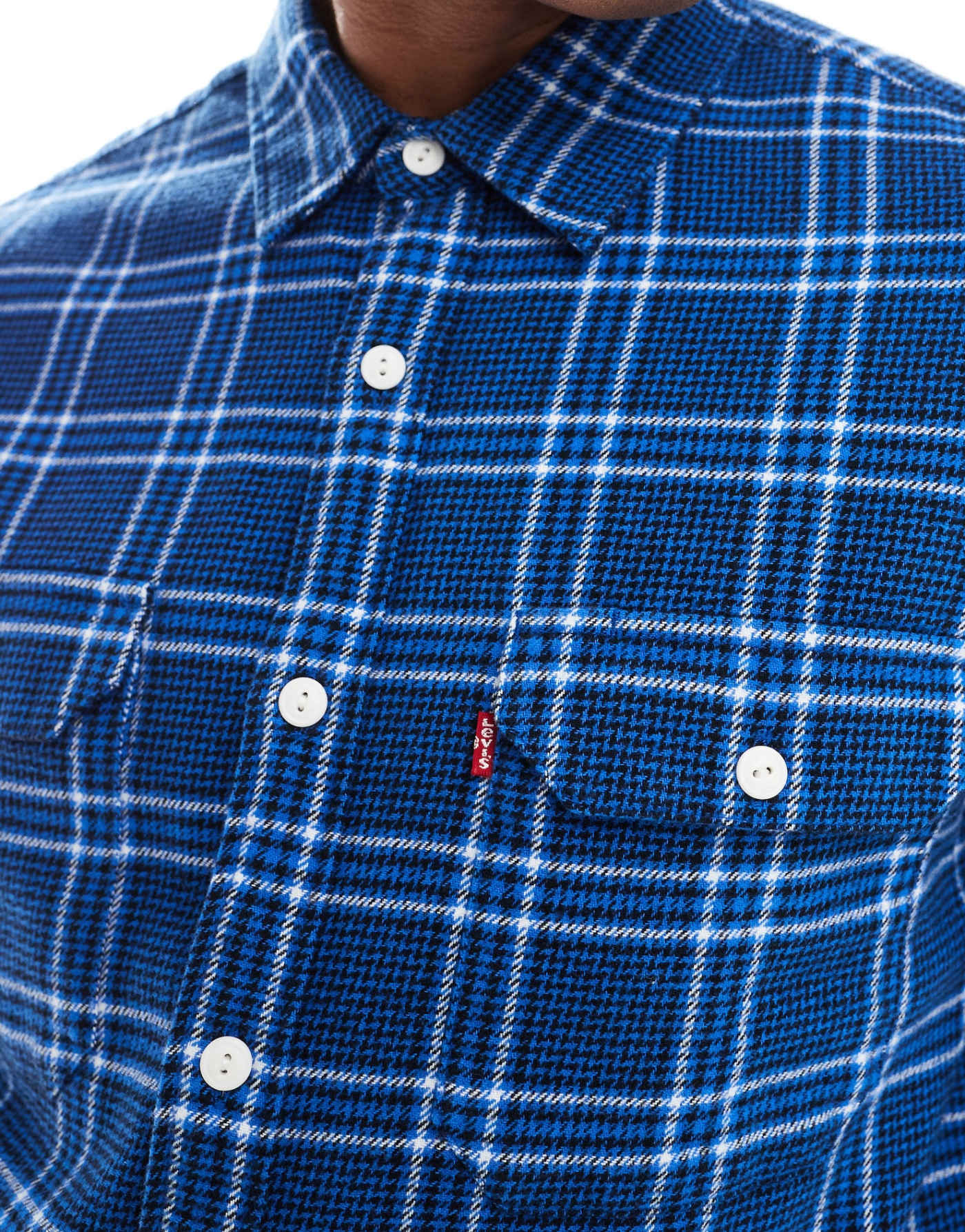 Levi's Jackson check worker shirt in mid blue