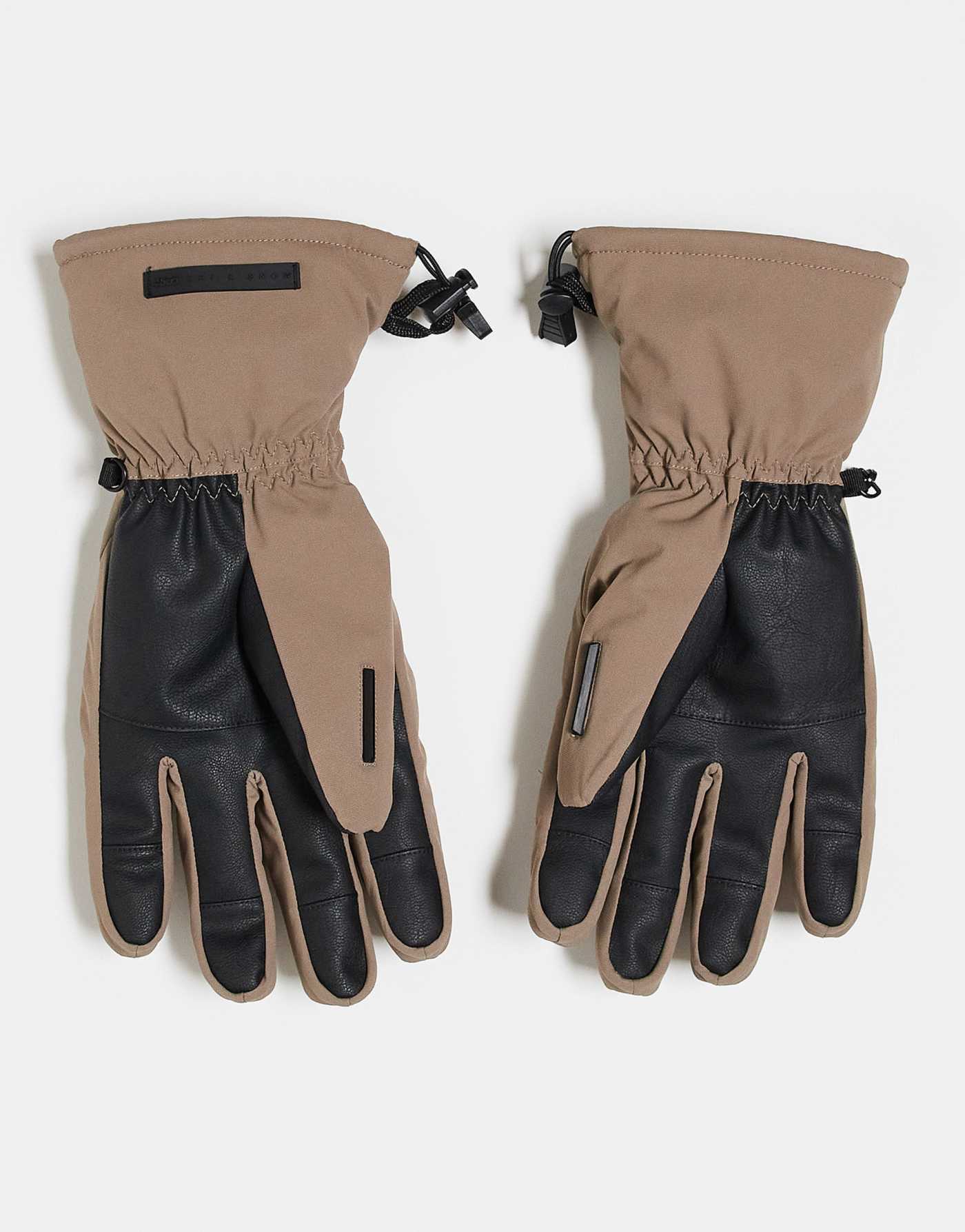 ASOS 4505 Ski water repellent ski glove with goggle wipe in clay