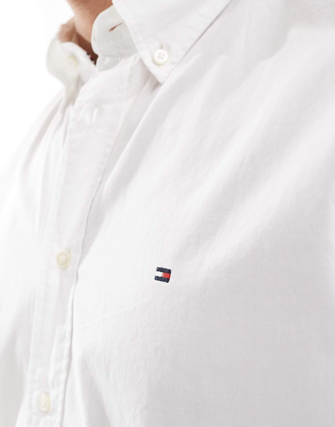 Tommy Hilfiger poplin short sleeve shirt in white