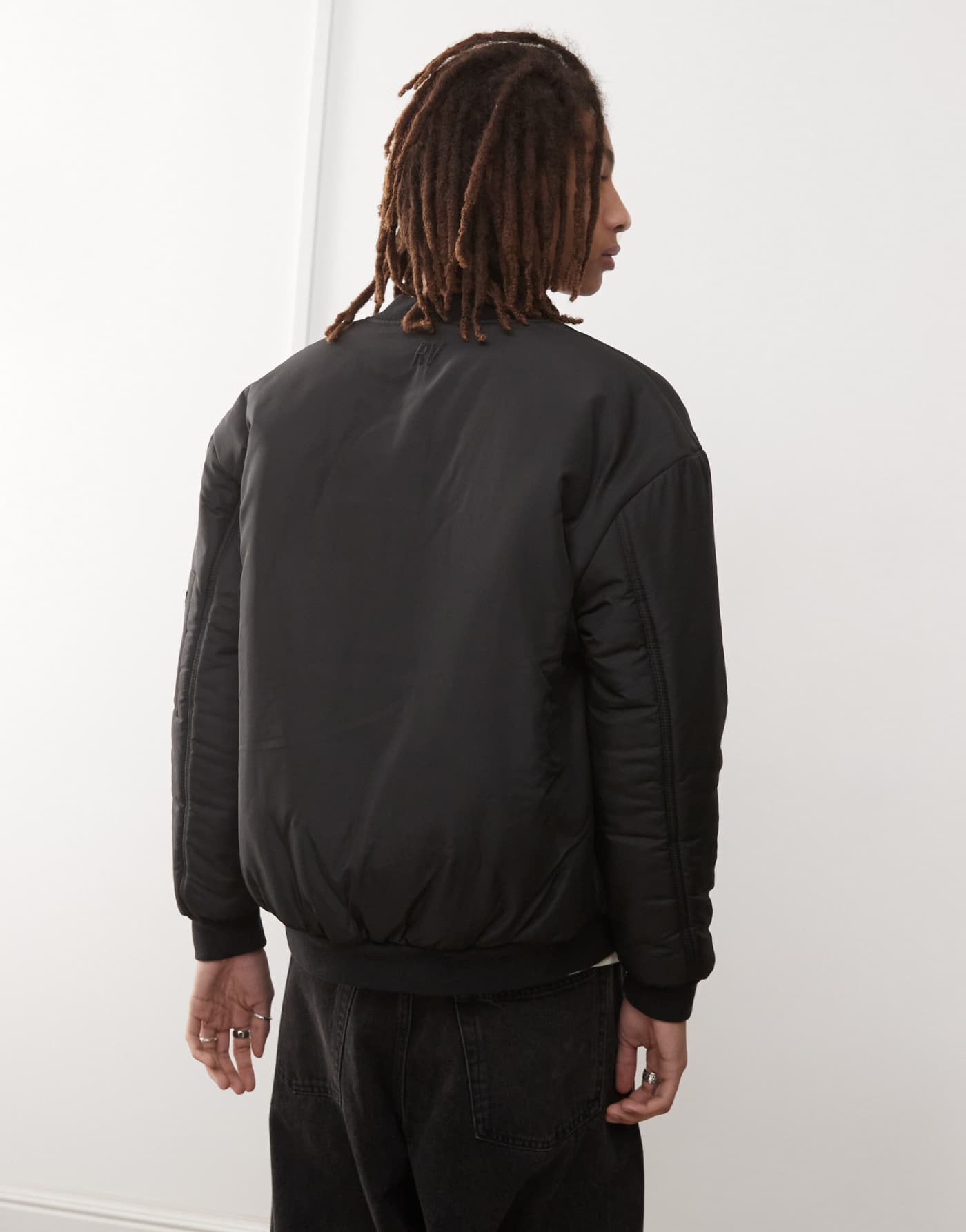 Reclaimed Vintage unisex oversized bomber jacket in black