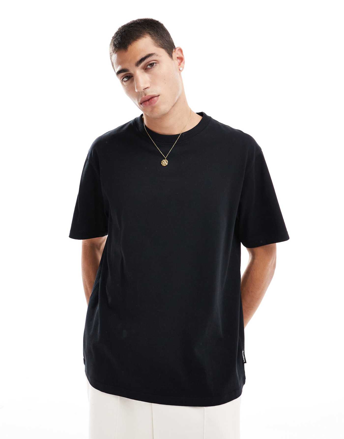 Threadbare oversized t-shirt in black