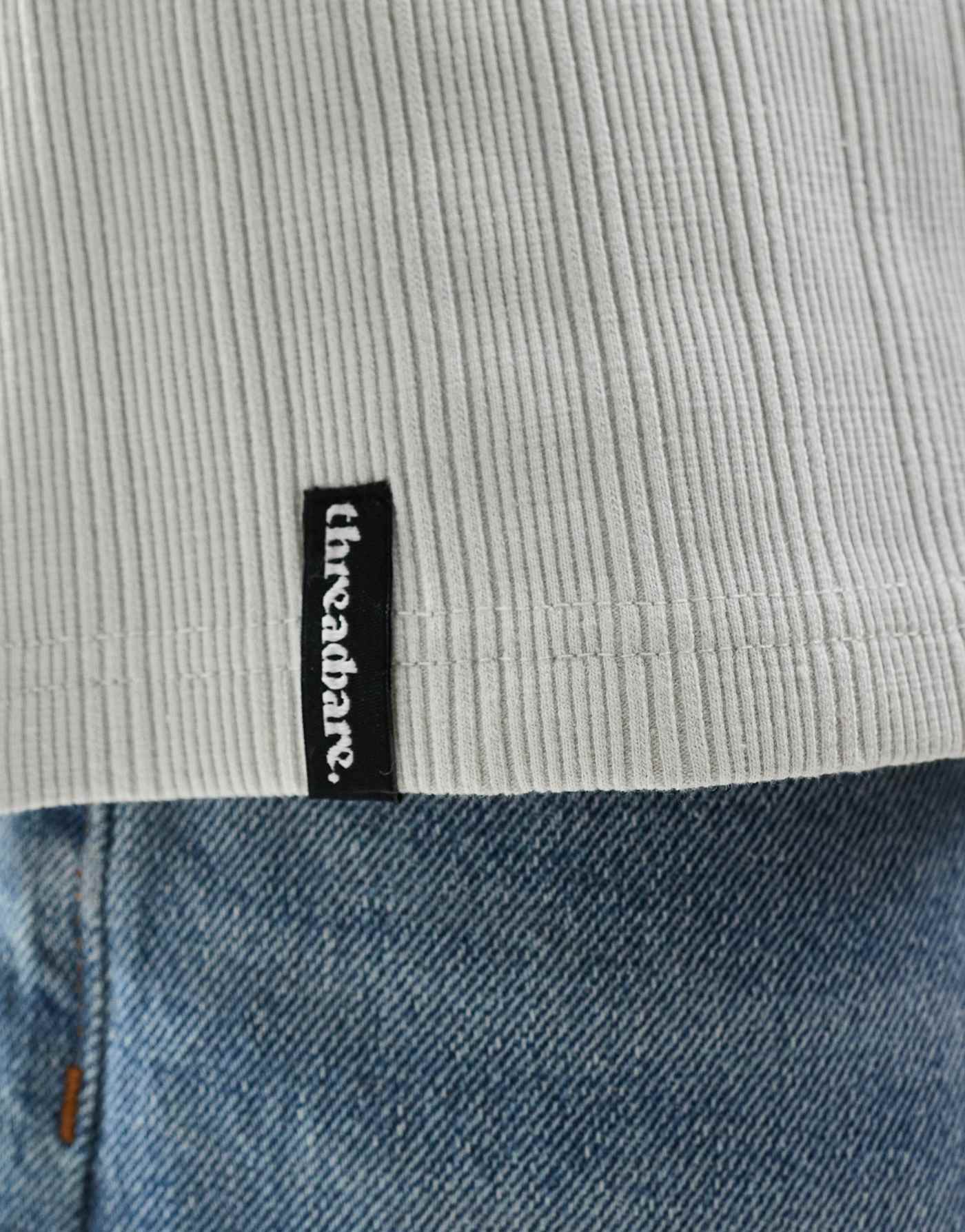 Threadbare ribbed t-shirt in light grey