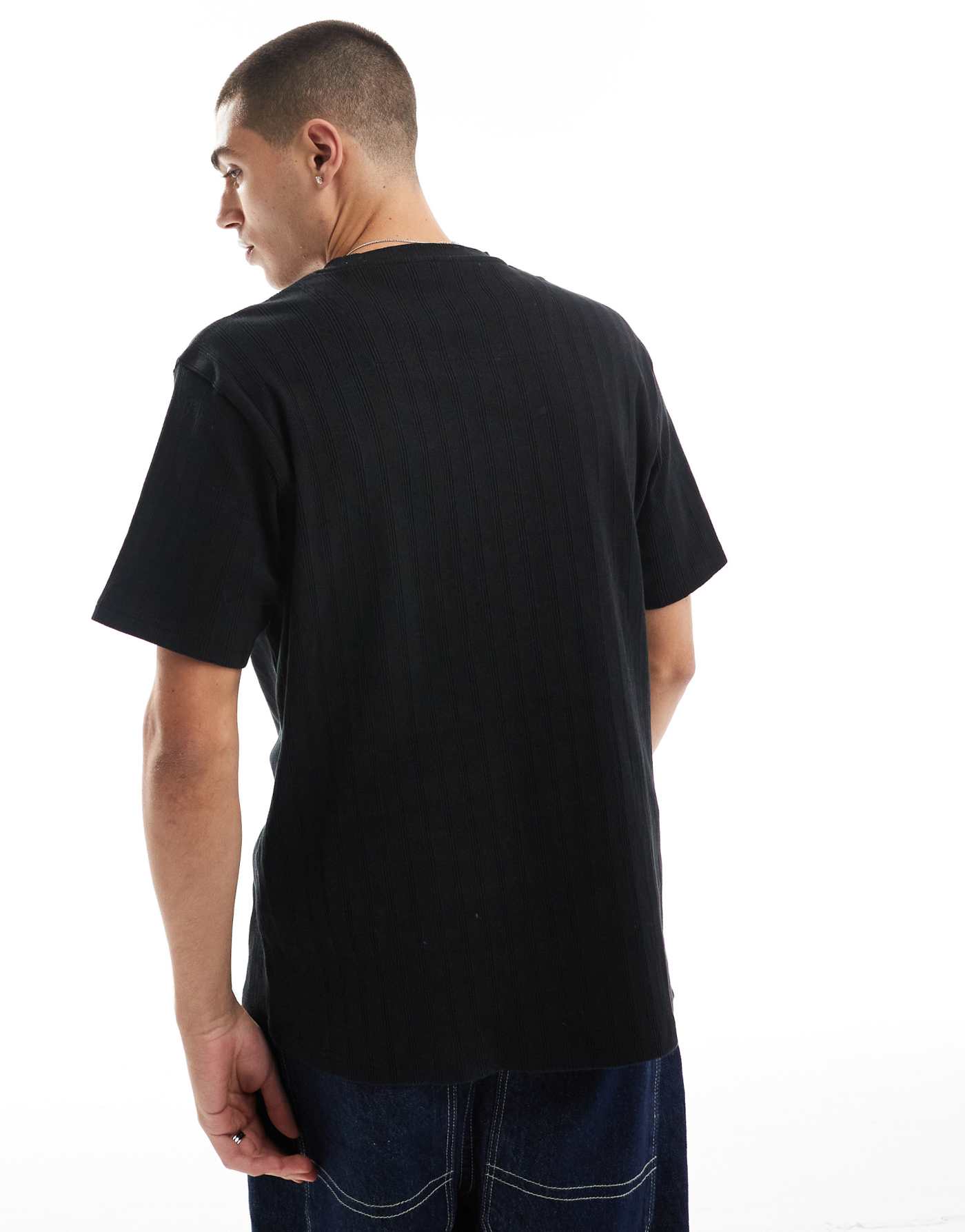 Threadbare ribbed t-shirt in black