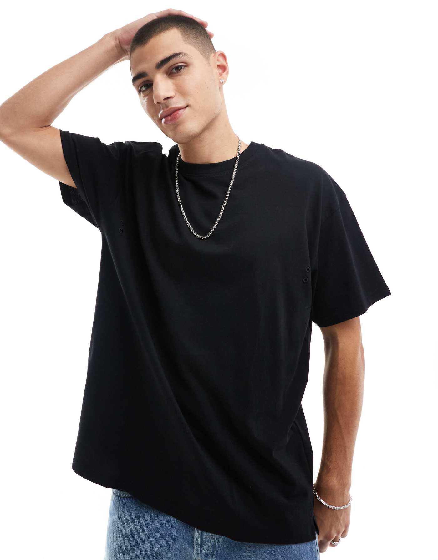 Threadbare oversized t-shirt in black