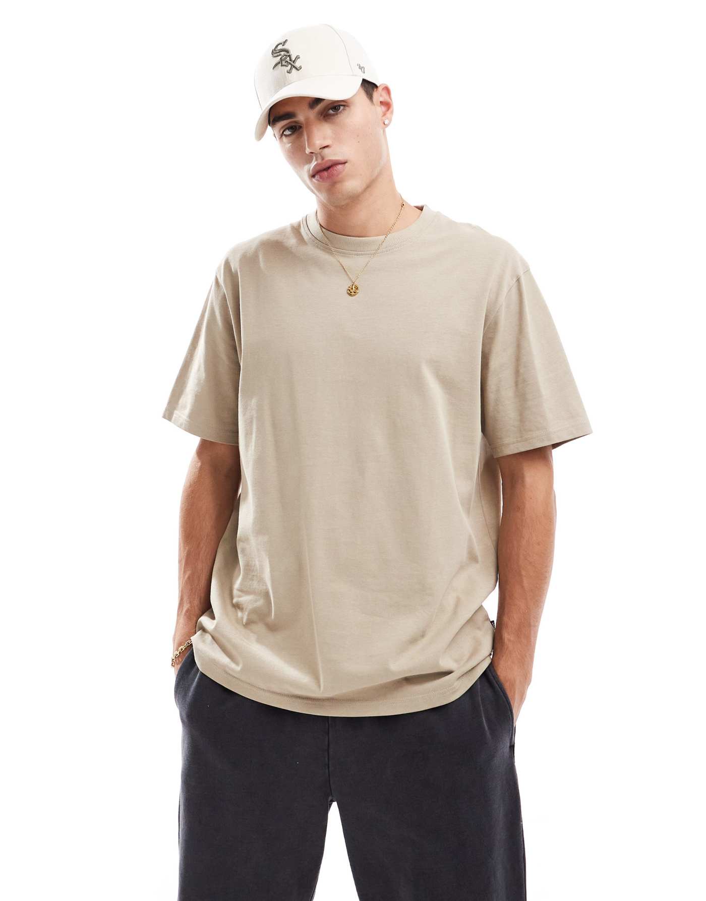 Threadbare oversized t-shirt in beige