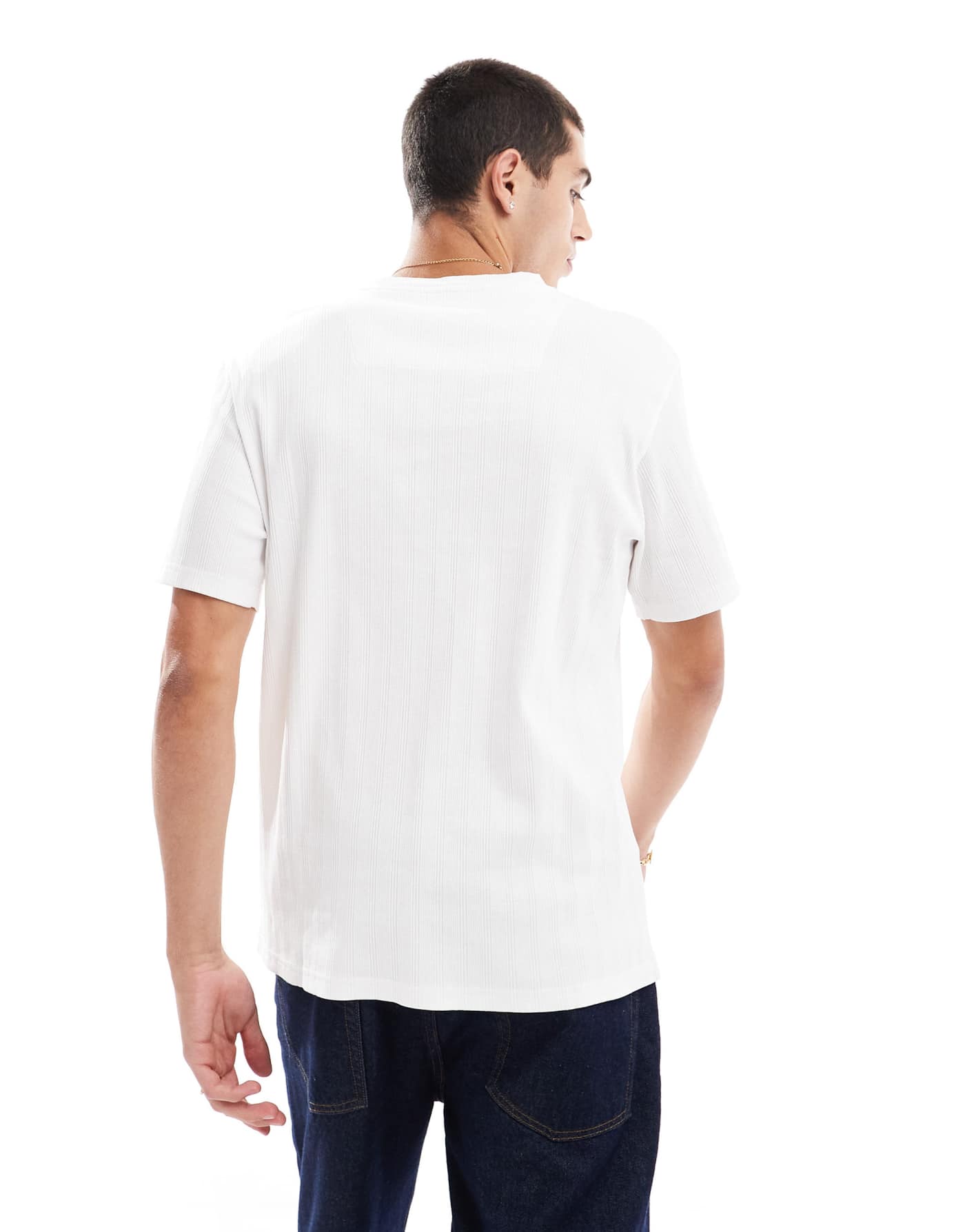 Threadbare ribbed t-shirt in white