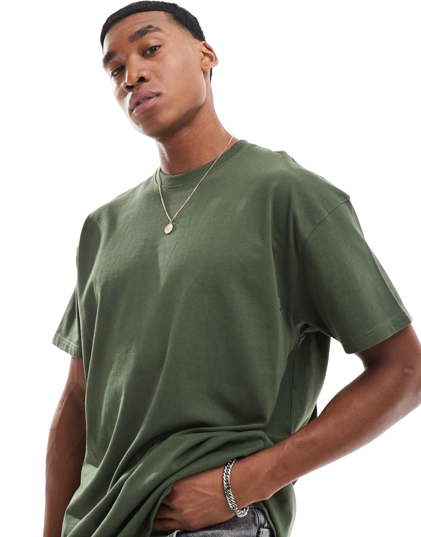 Threadbare oversized t-shirt in khaki