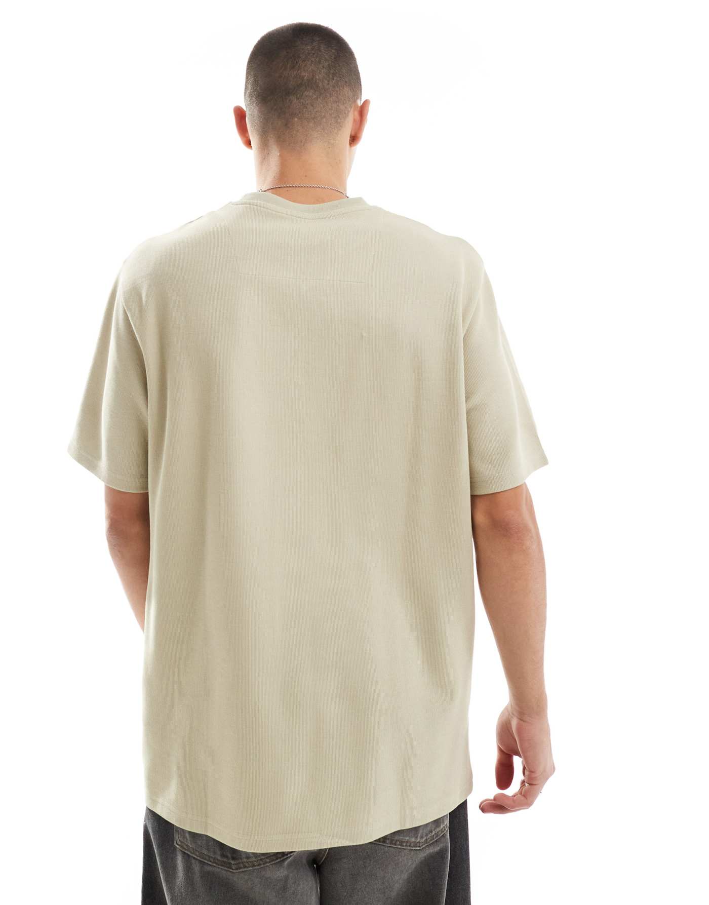 Threadbare oversized t-shirt in stone