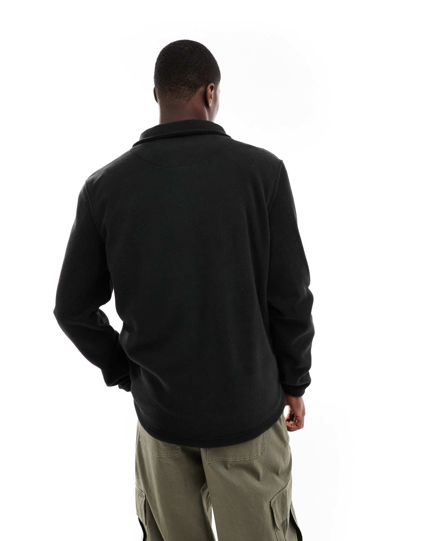 Brave Soul oversized fleece half zip sweatshirt in black