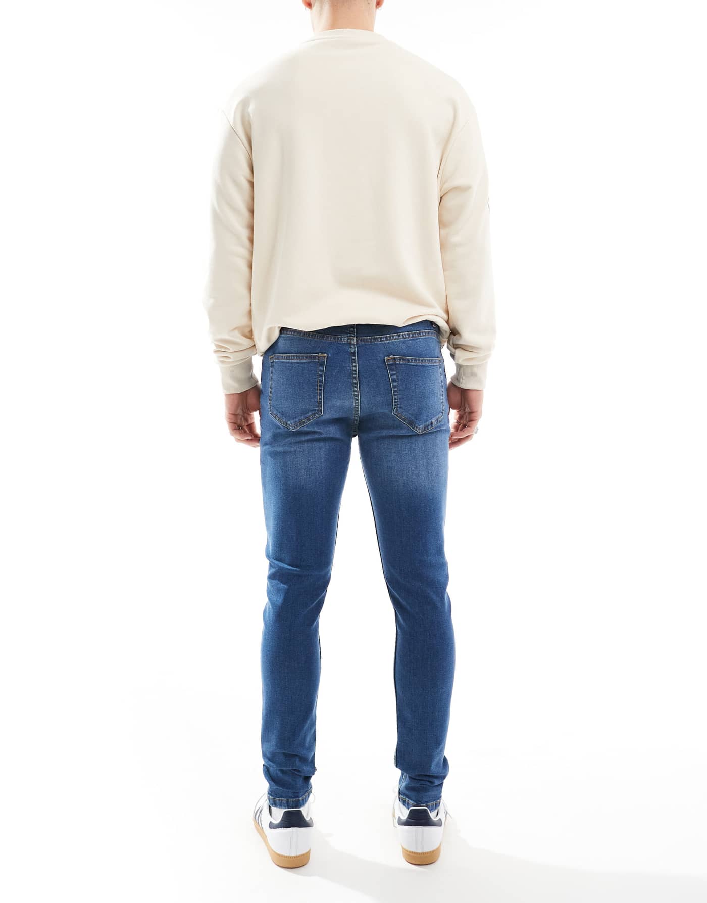 DTT stretch skinny jeans in mid blue