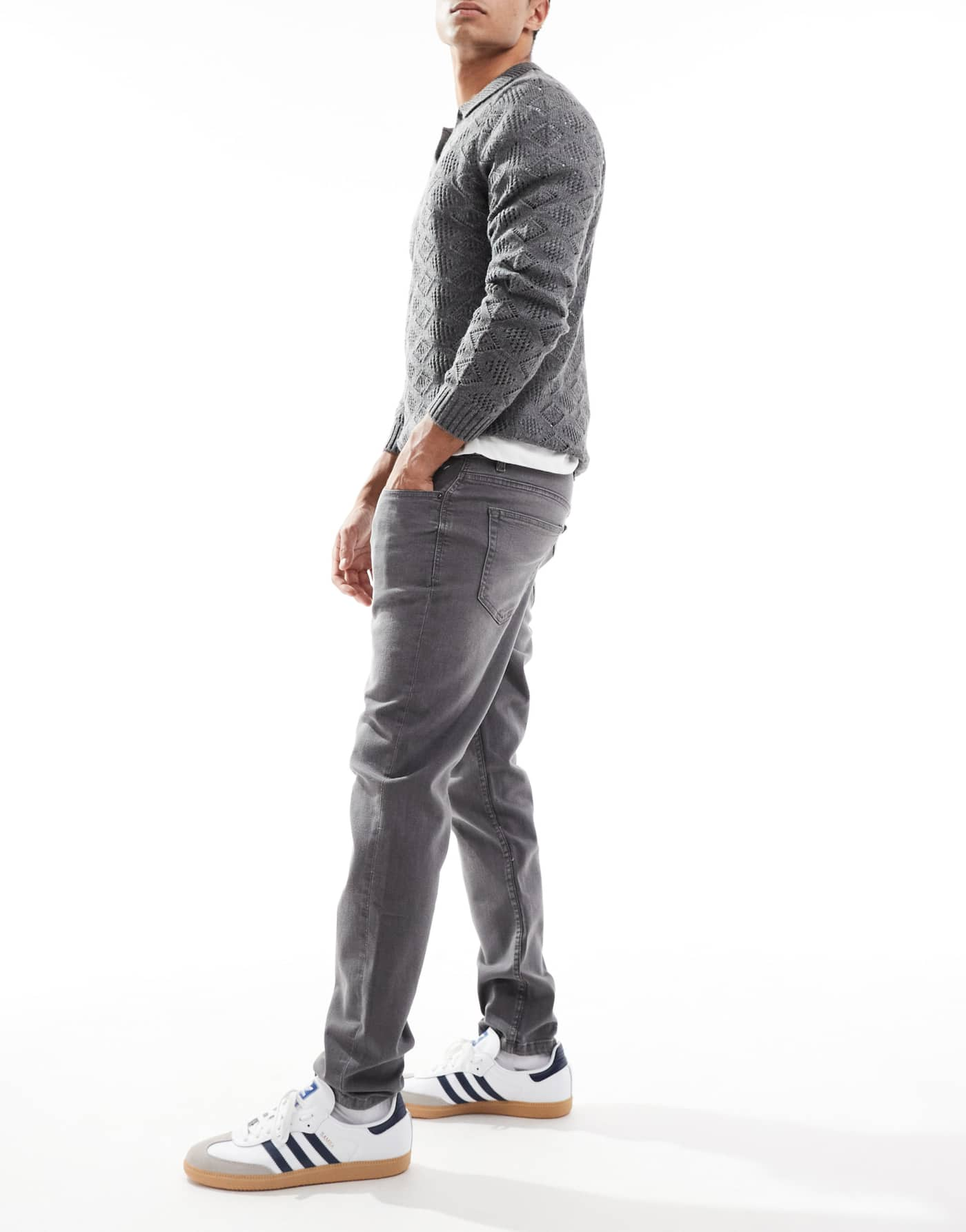 DTT stretch slim fit jeans in grey