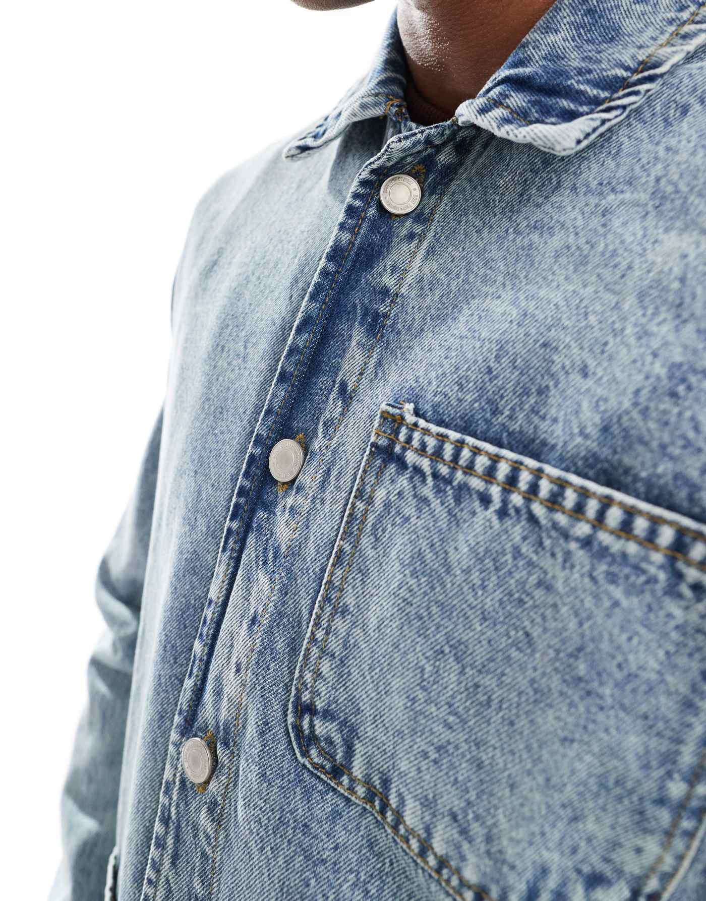 DTT denim worker overshirt in blue